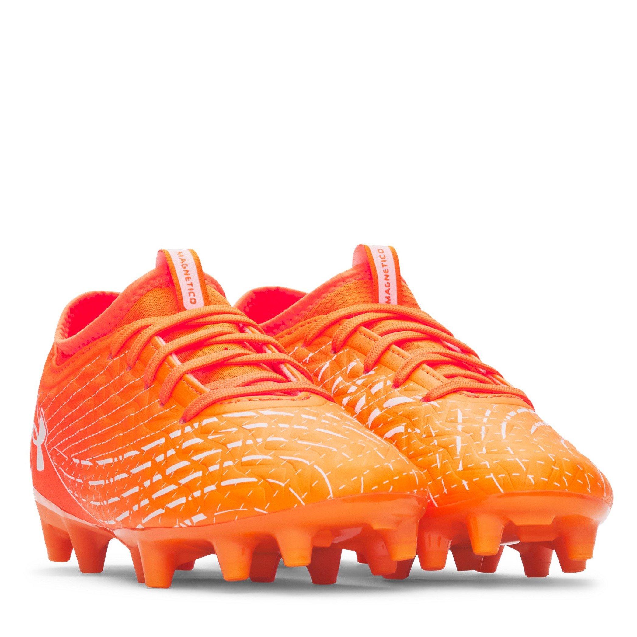 Orange/White - Under Armour - Magnetico Club Juniors Firm Ground Football Boots - 5
