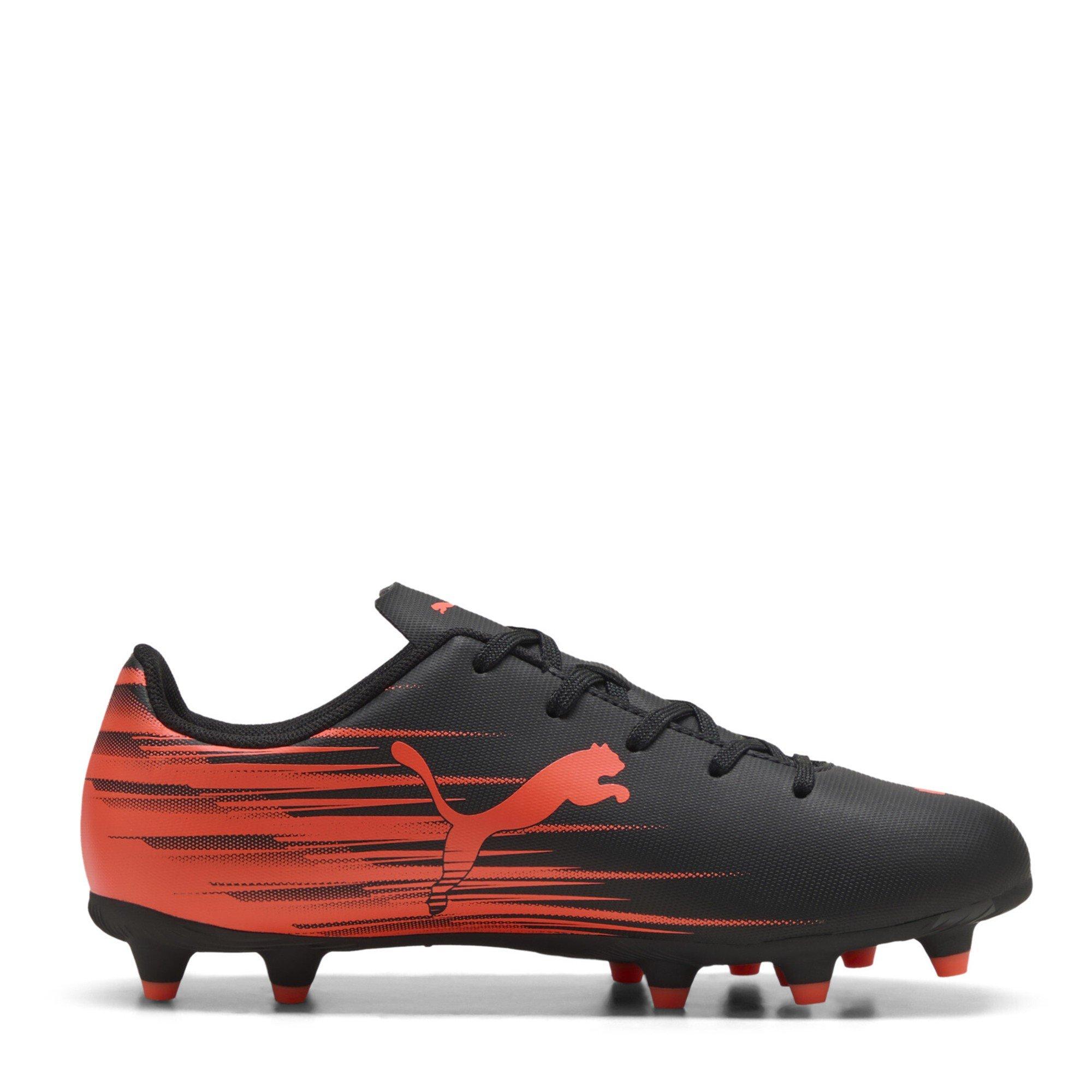 Black/Glow Red - Puma - Attacanto II Junior Firm Ground Boots - 4
