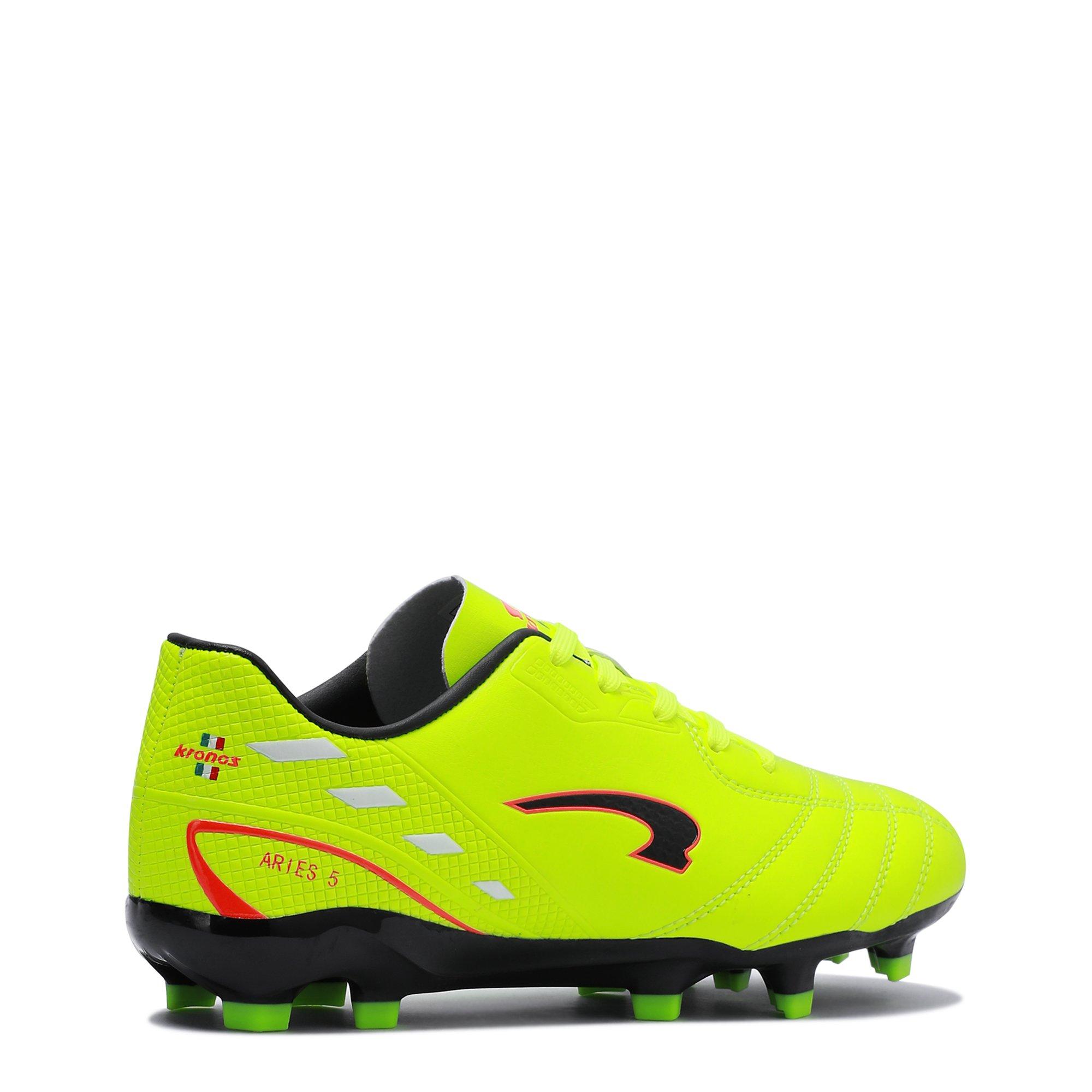 N.Grn/Blk - Kronos - Aries 5 Junior Firm Ground Football Boots - 4