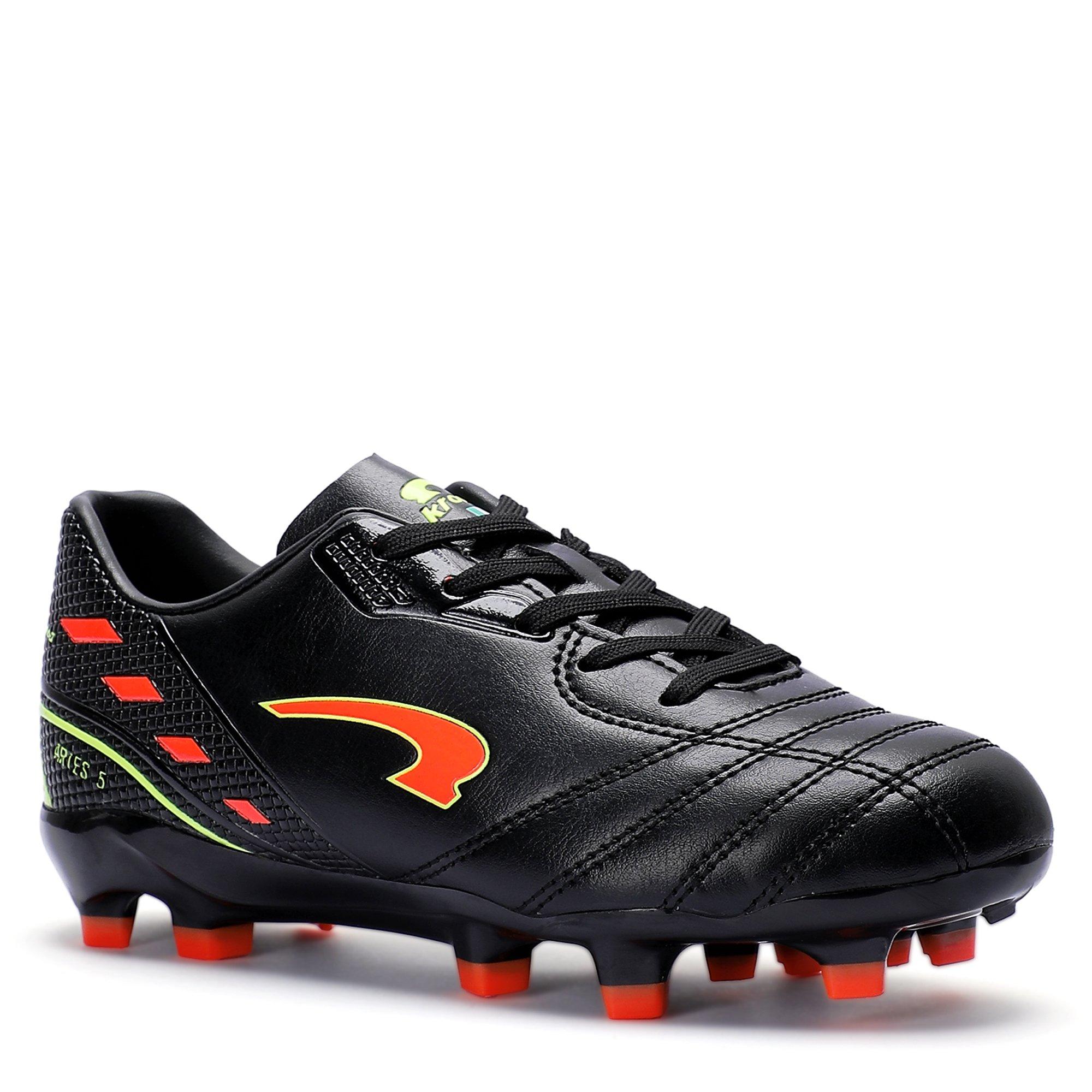 Blk/Org - Kronos - Aries 5 Junior Firm Ground Football Boots - 5