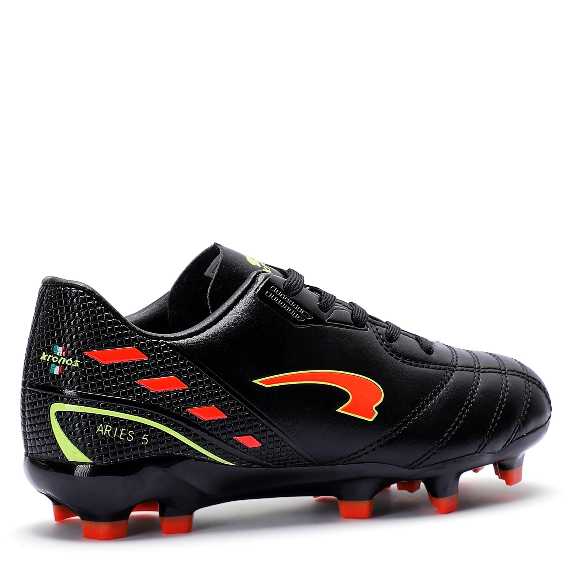 Blk/Org - Kronos - Aries 5 Junior Firm Ground Football Boots - 6