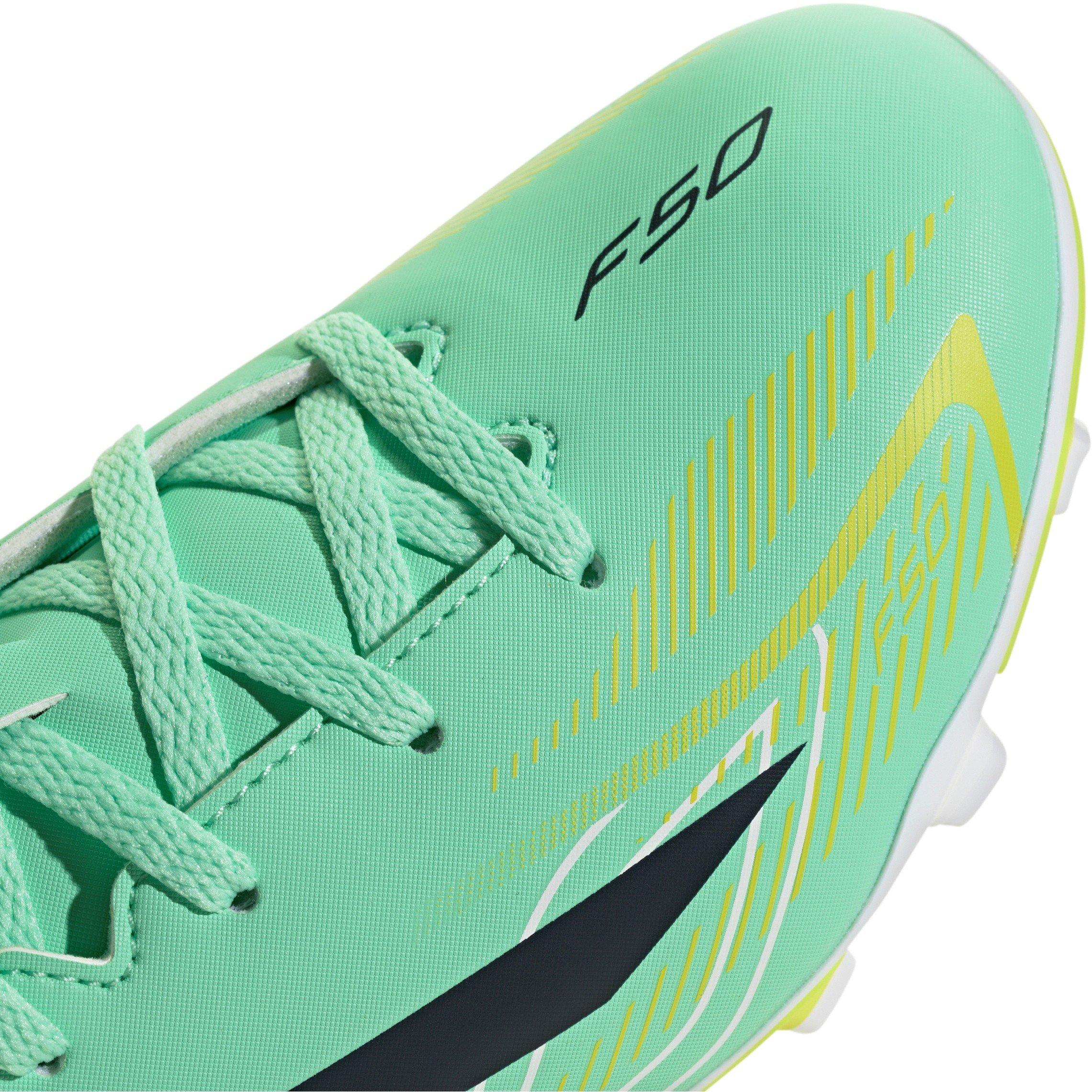Mint/Navy/Lemon - adidas - F50 Hyperfast Club Firm Ground Junior Boots - 7