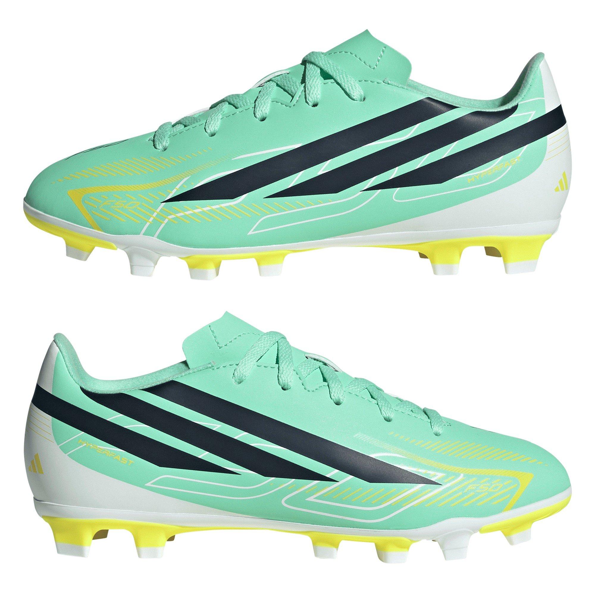 Mint/Navy/Lemon - adidas - F50 Hyperfast Club Firm Ground Junior Boots - 9