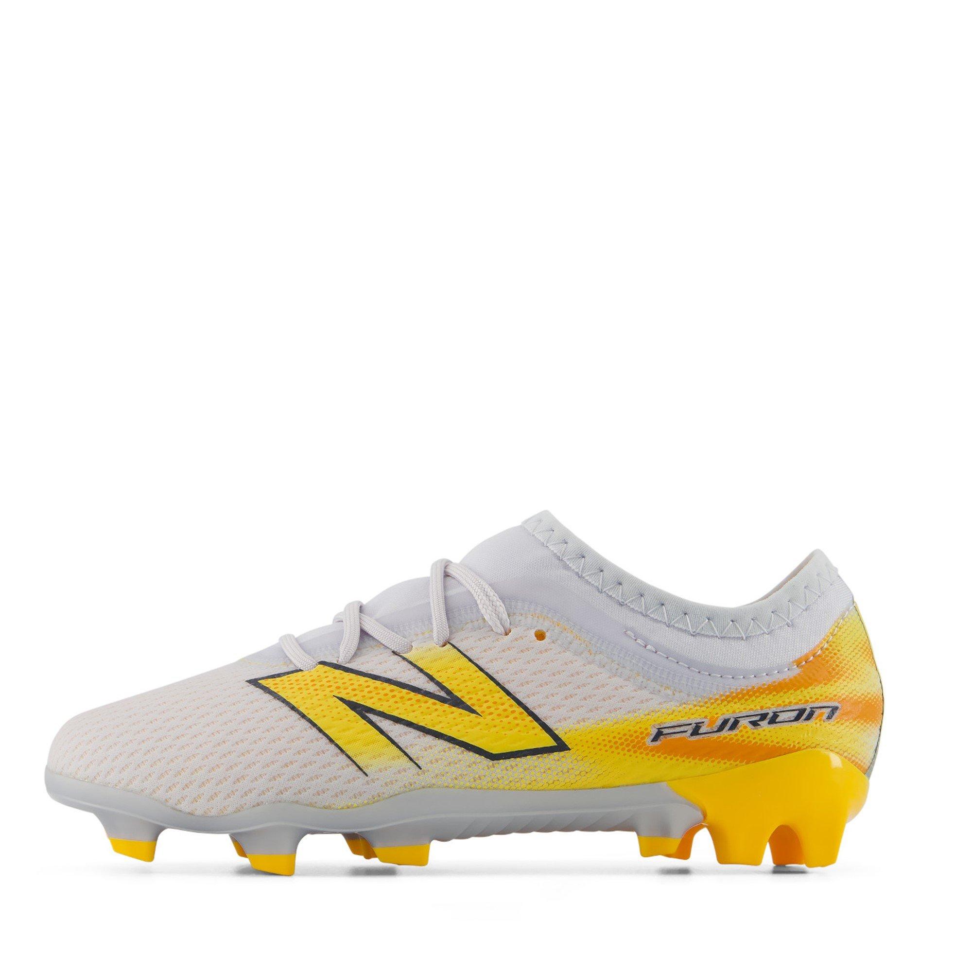 Bijelo/narančasto - New Balance - Unisex Kids' Furon .3 Firm Ground Football Boots - 4