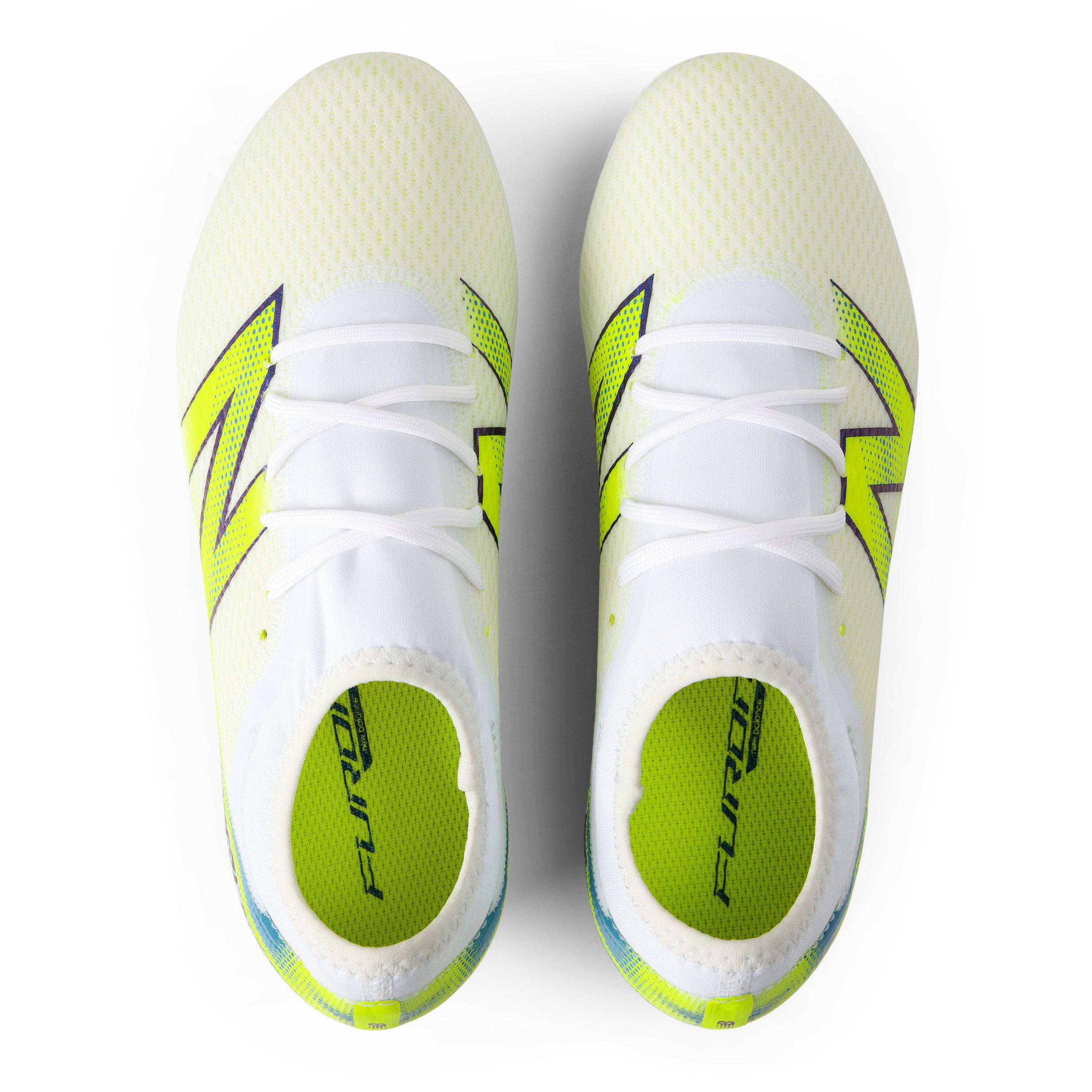 White/Lime - New Balance - Unisex Kids' Furon .3 Firm Ground Football Boots - 4