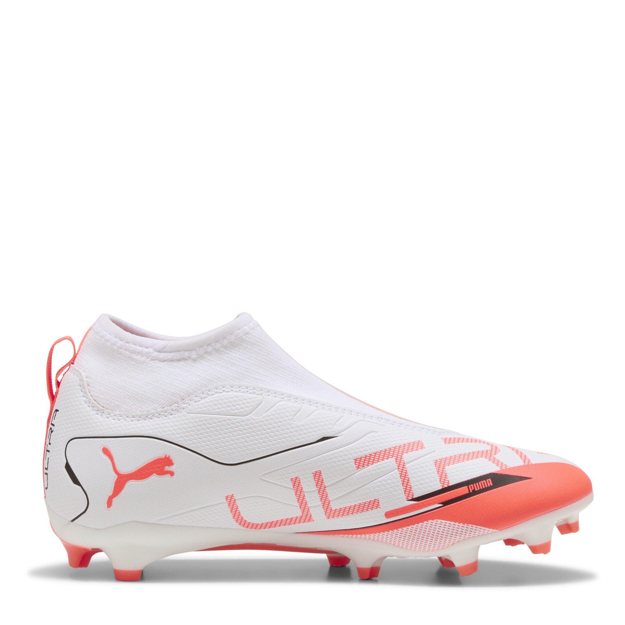 White-Bl - Puma - Puma Ultra 5 Match+ Ll Fg/Ag Jr Firm Ground Football Boots Unisex Kids - 4