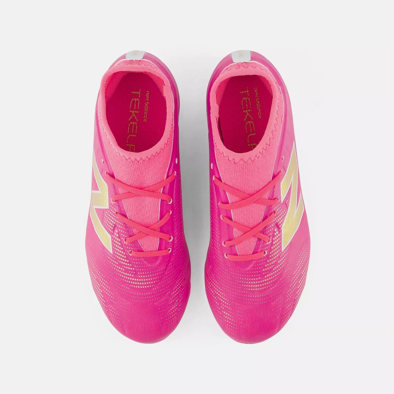 Pink/White - New Balance - Unisex Kids' Tekela .3 Firm Ground Football Boots - 3