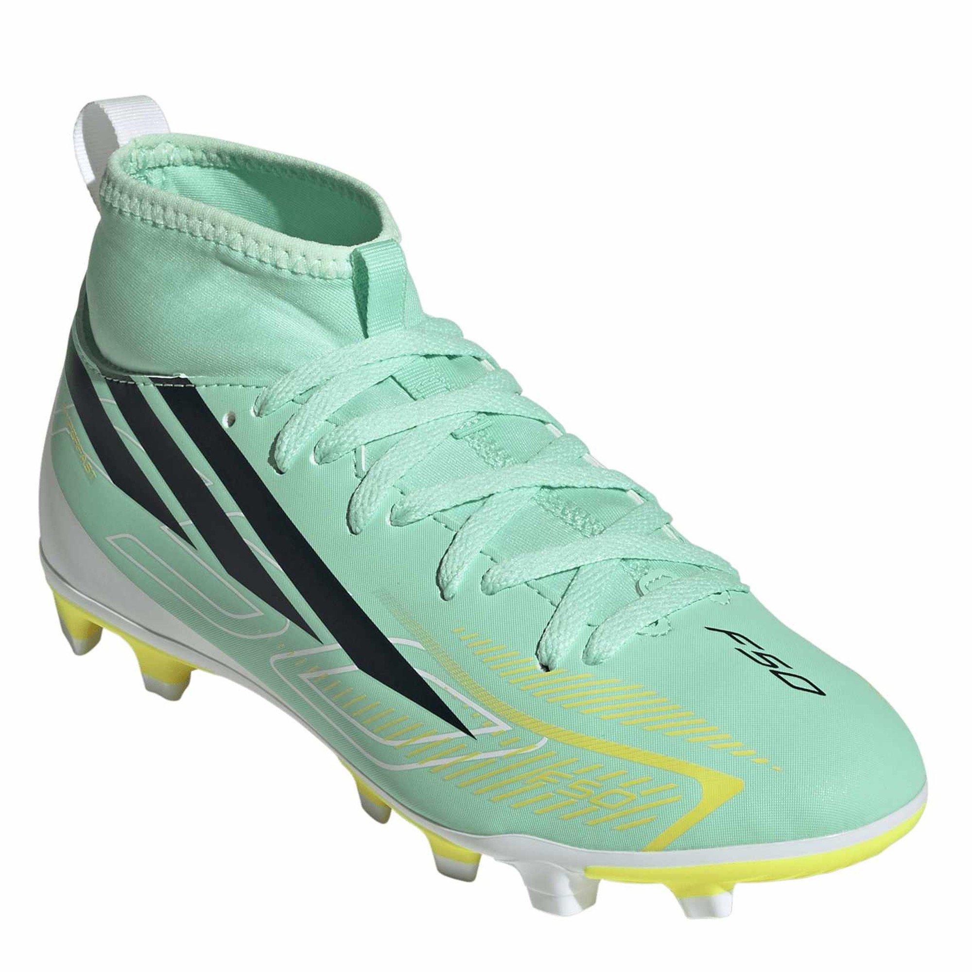 Mint/Black - adidas - Kids' F50 Firm-Ground Football Boots - 3