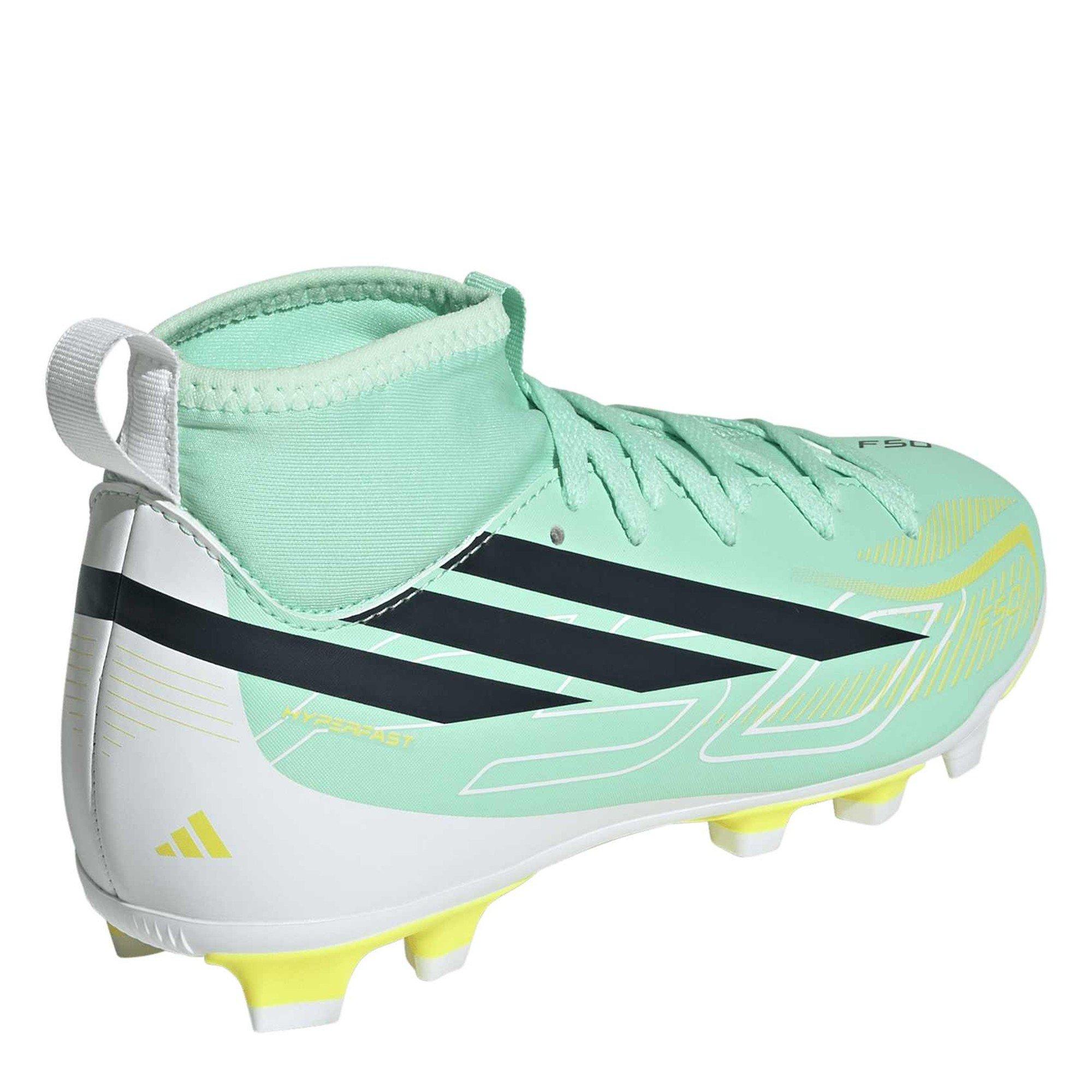 Mint/Black - adidas - Kids' F50 Firm-Ground Football Boots - 4
