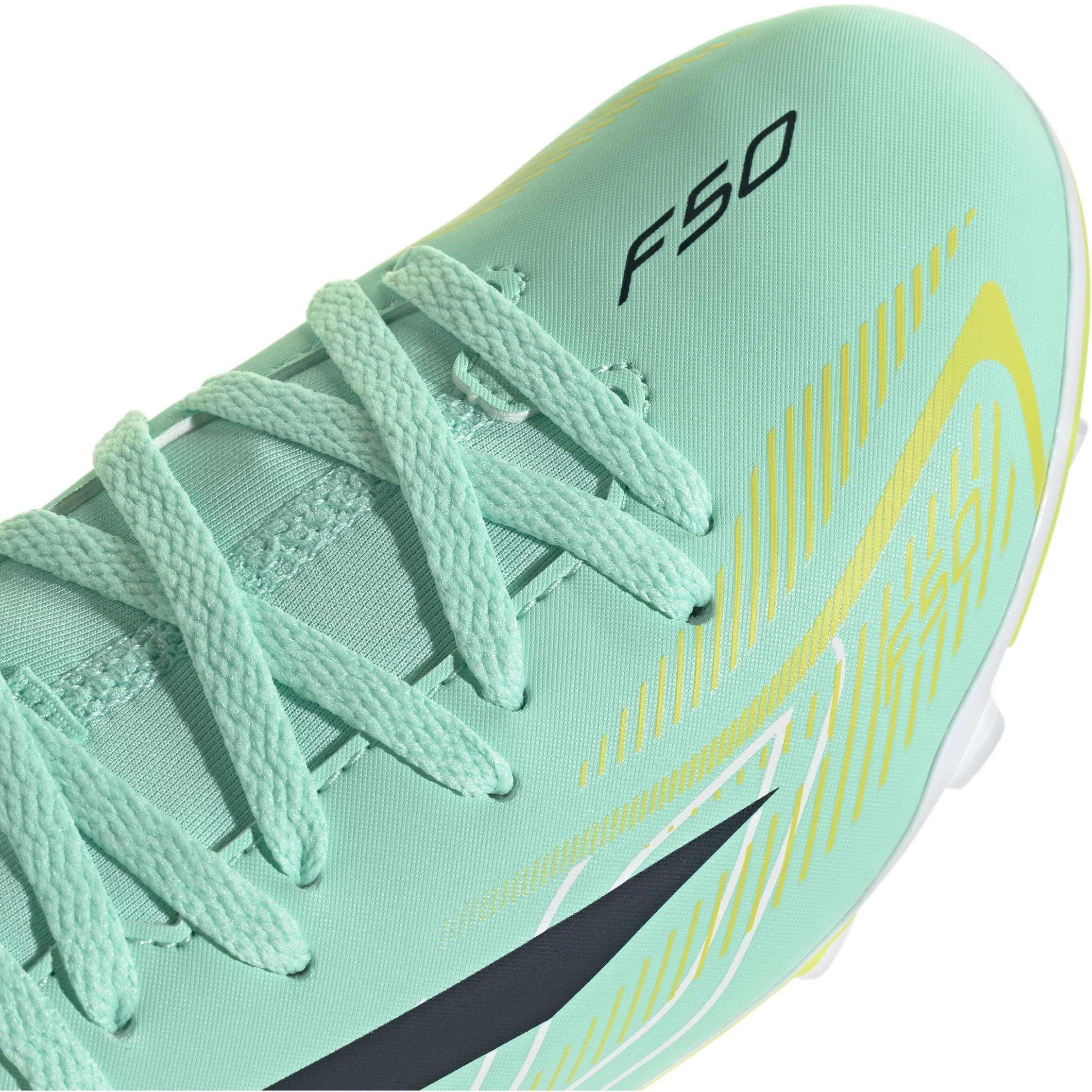 Mint/Black - adidas - Kids' F50 Firm-Ground Football Boots - 8