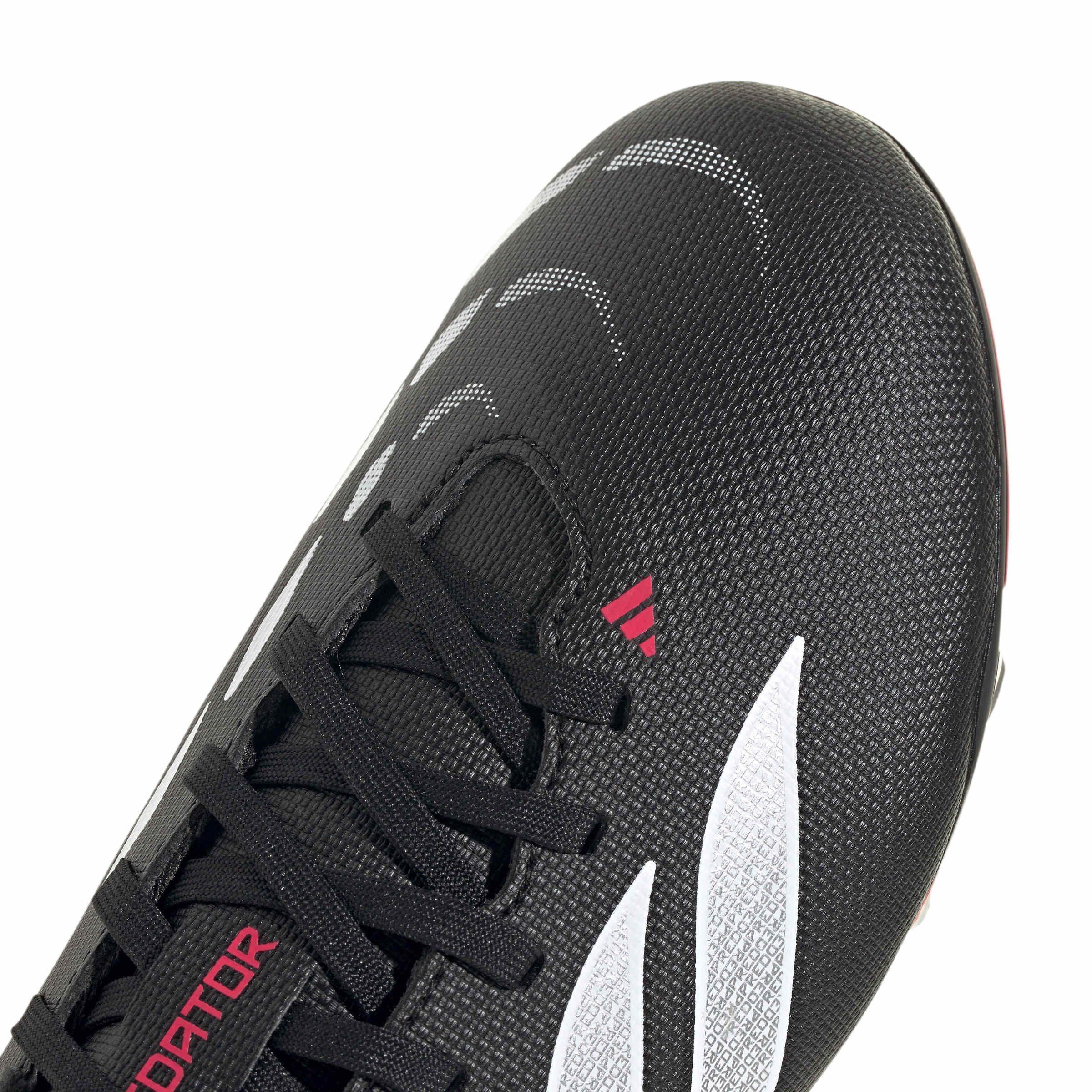 Blk/Wht/Red - adidas - Predator Club Firm Ground Junior Football Boots - 8