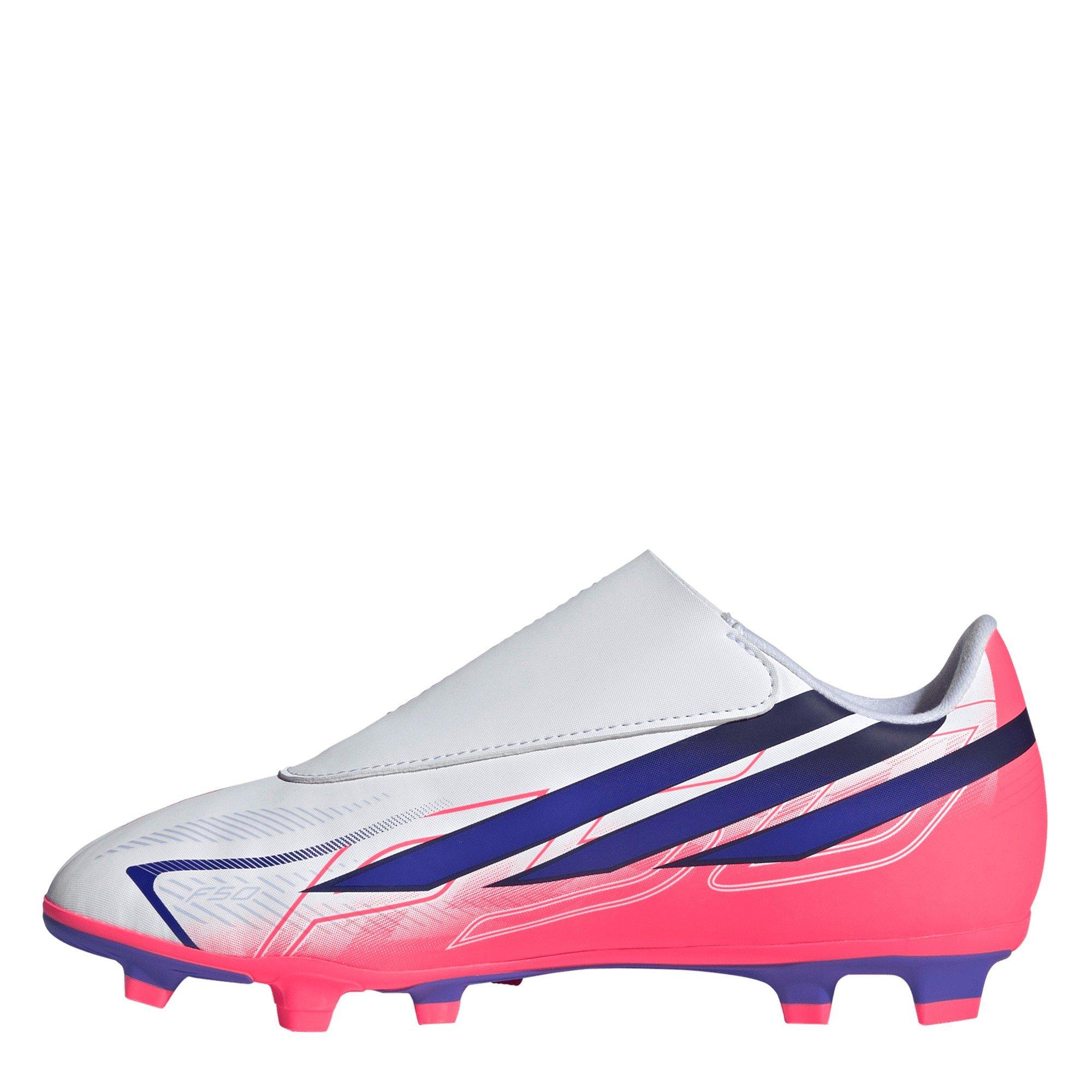 Wit/Koraal - adidas - F50 Hyperfast Club Velcro Firm Ground Football Boots Juniors - 2