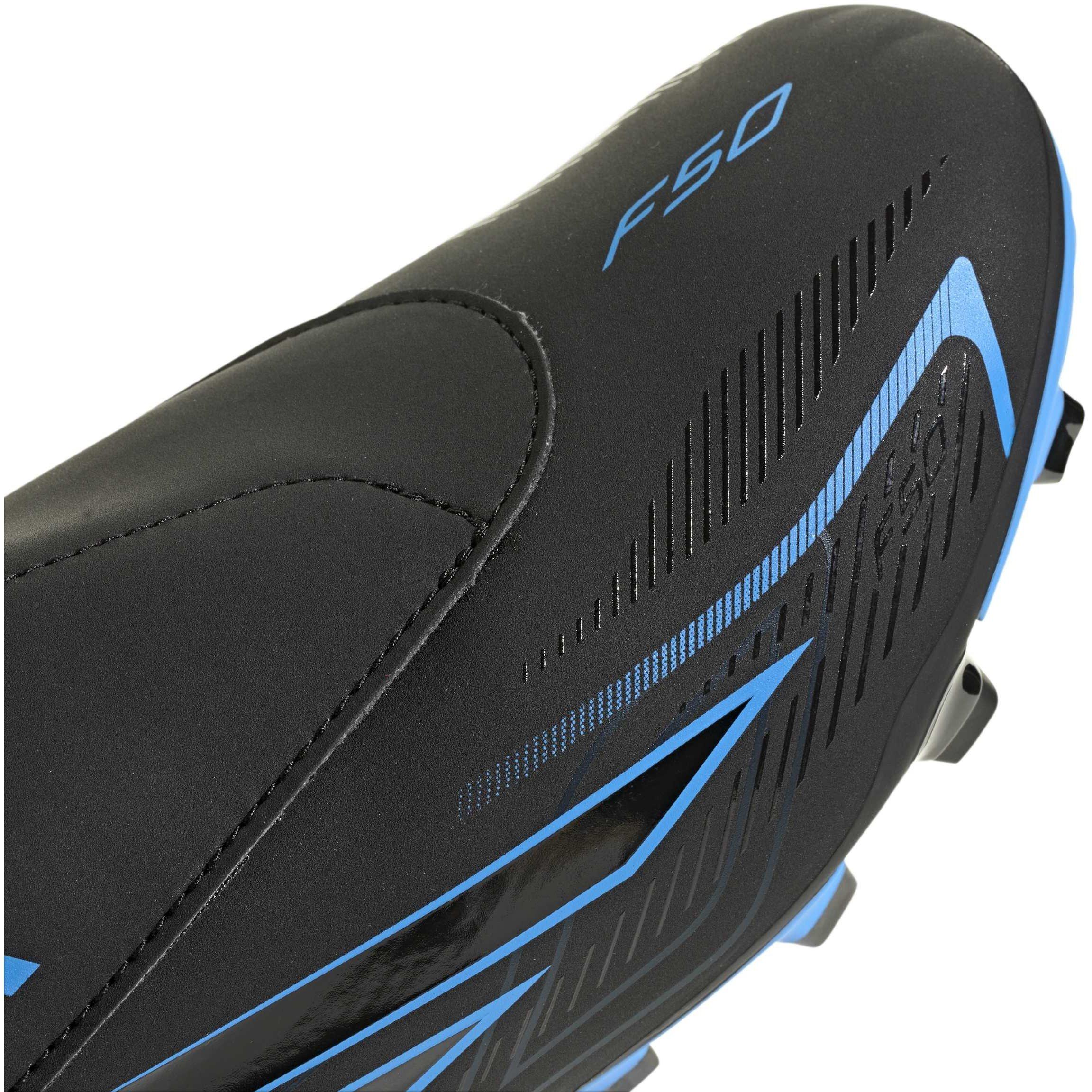 Black/Blue - adidas - F50 Hyperfast Club Velcro Firm Ground Football Boots Juniors - 8
