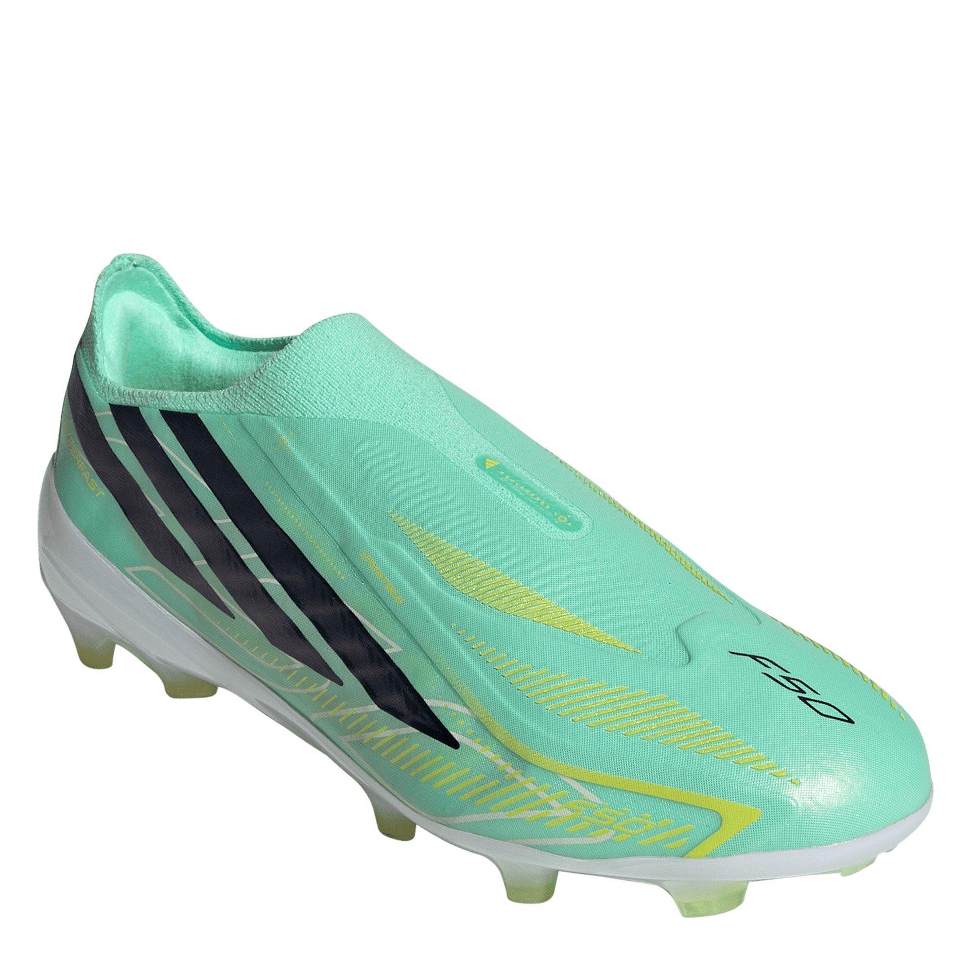 Mint/Black - adidas - F50 Hyperfast Elite Laceless Firm Ground Football Boots Juniors - 3