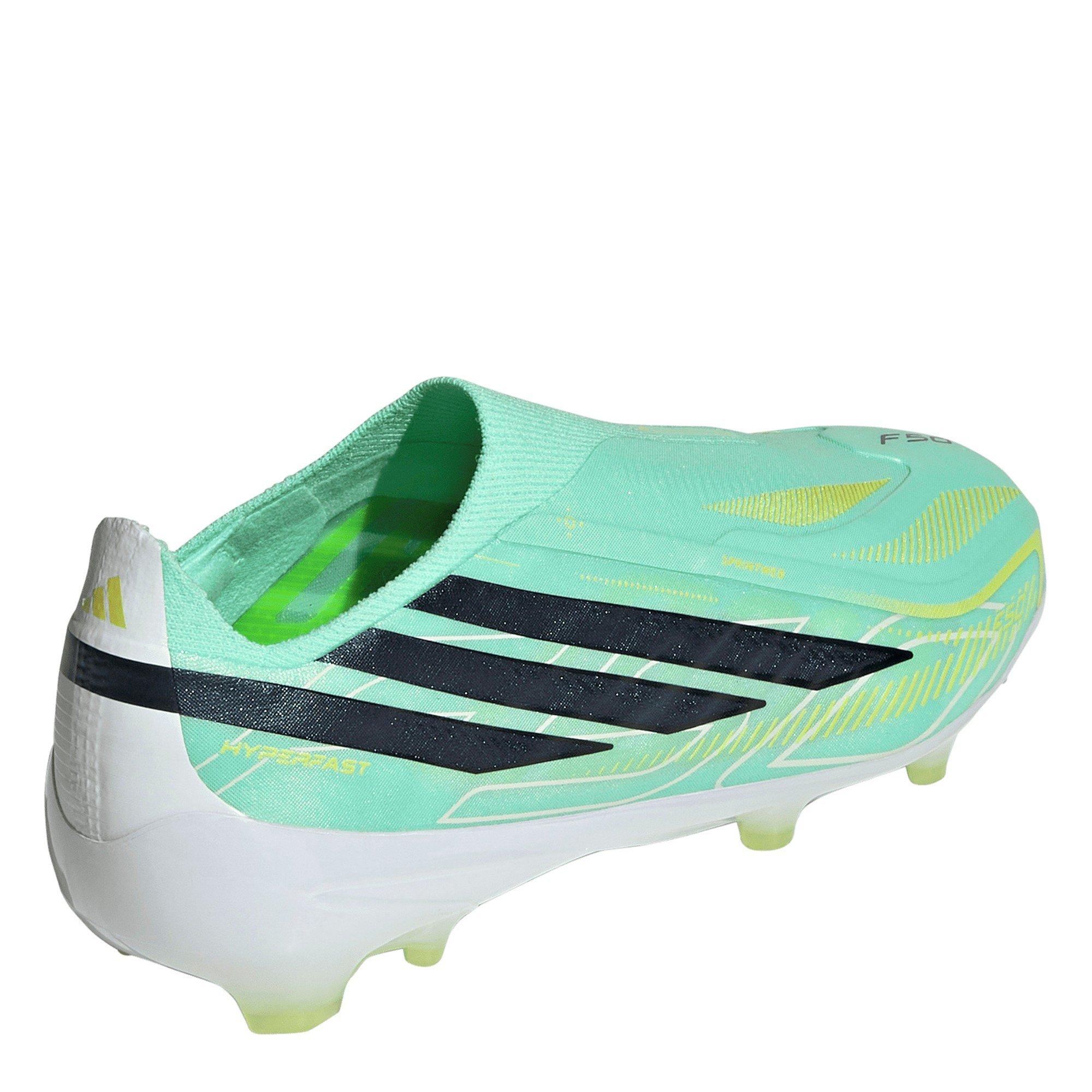 Mint/Black - adidas - F50 Hyperfast Elite Laceless Firm Ground Football Boots Juniors - 4