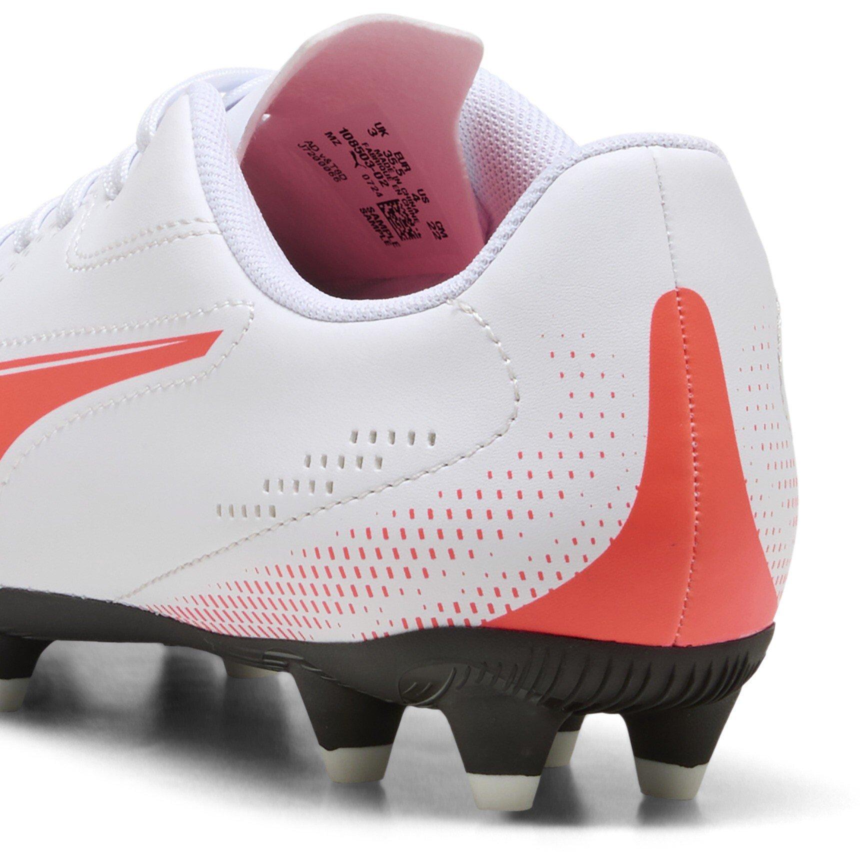 White-Glw Red - Puma - Unisex Kids' Vitoria II FG/AG Firm Ground Football Boots - 5
