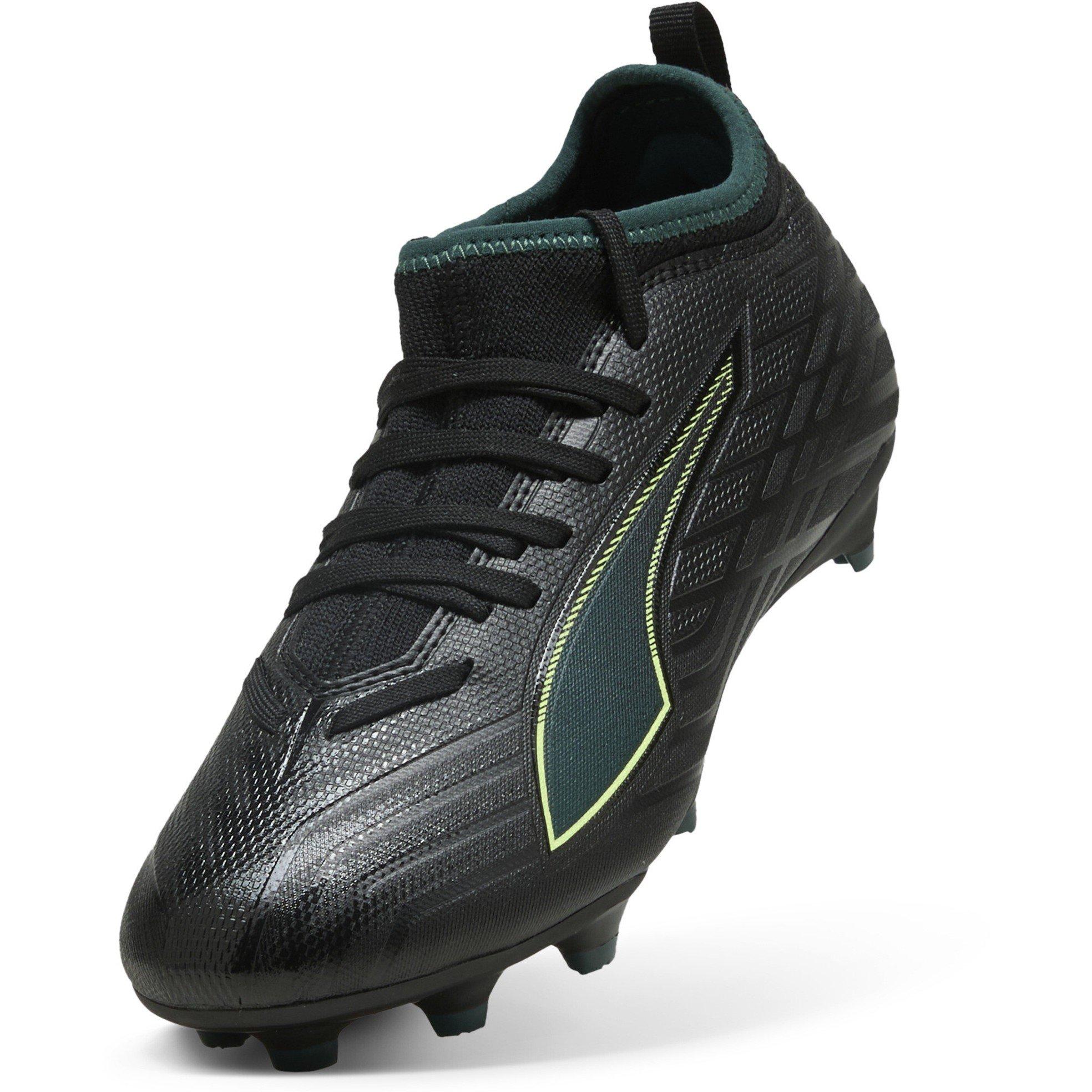 Blk-FL-GrnTrrn - Puma - Unisex Kids' Ultra 6 Match Firm Ground Football Boots - 6