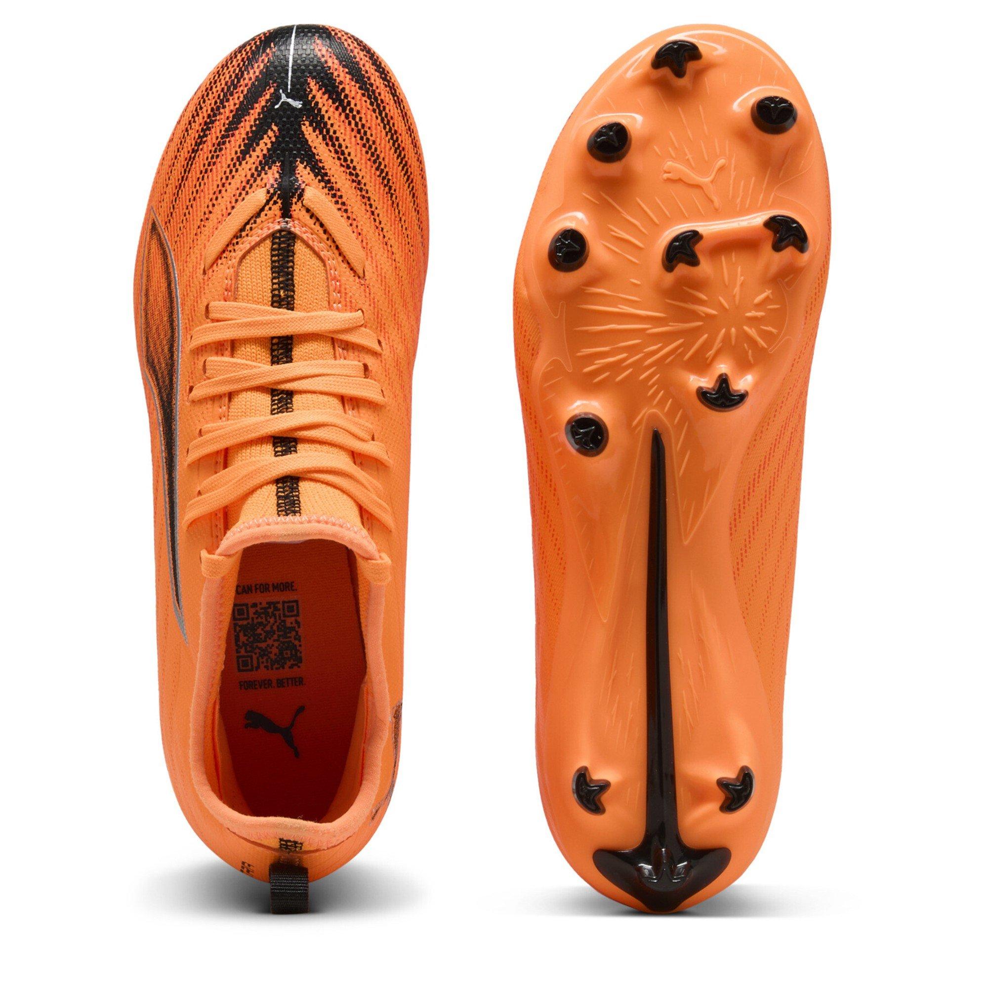 HtFr-Blk-GlwRd - Puma - Unisex Kids' Ultra 6 Match Firm Ground Football Boots - 3