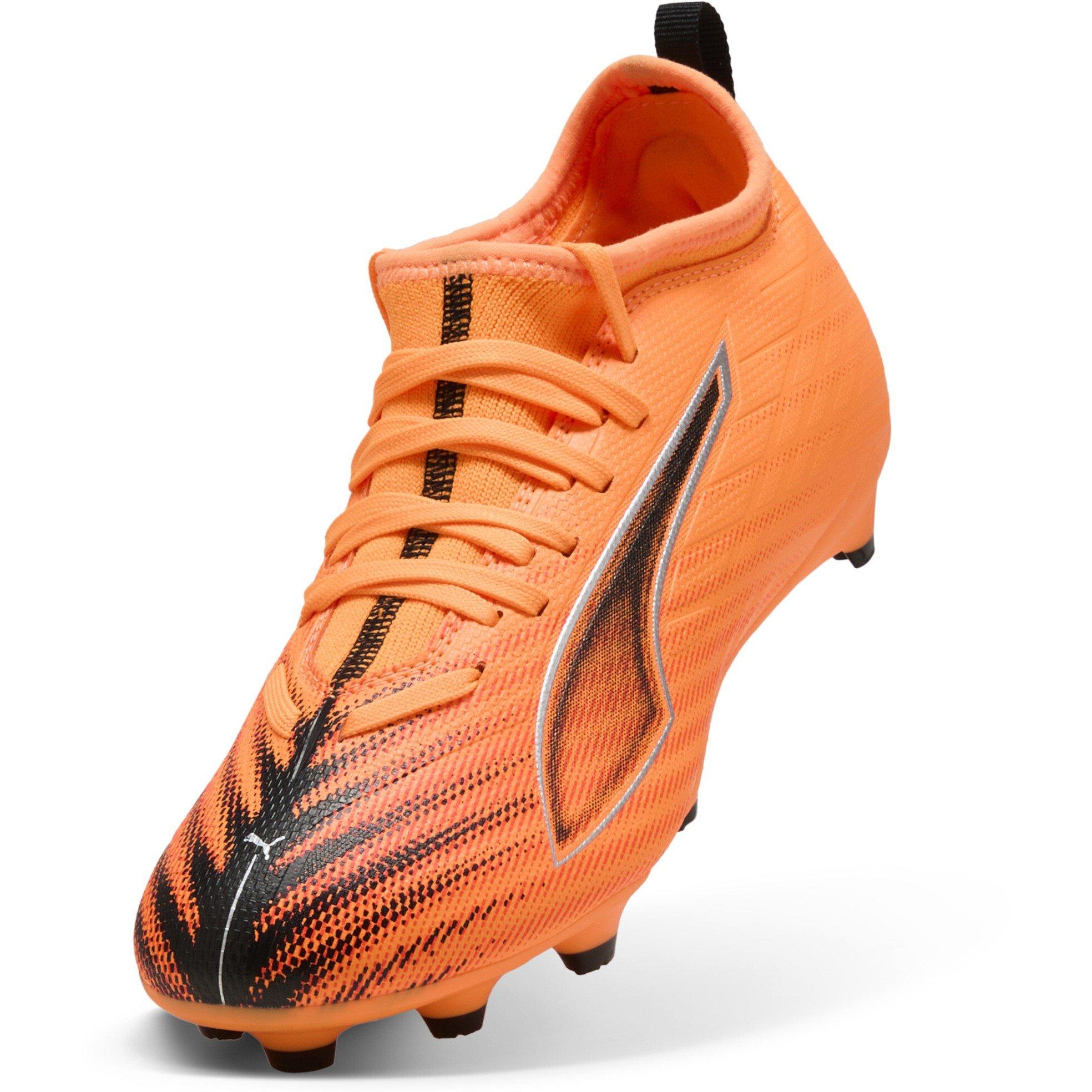 HtFr-Blk-GlwRd - Puma - Unisex Kids' Ultra 6 Match Firm Ground Football Boots - 6