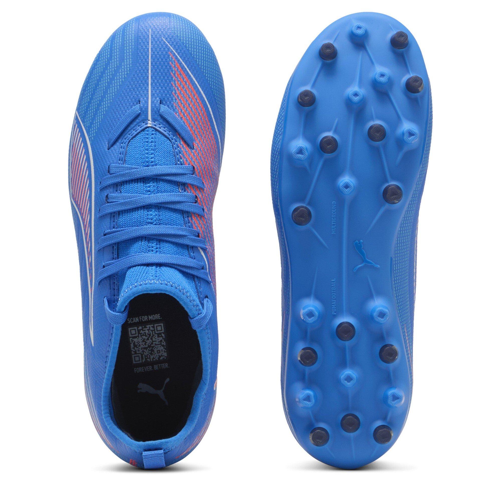 ltrBl-Wht-GlwRd - Puma - Unisex Kids' Ultra 6 Match Mg Firm Ground Football Boots - 3