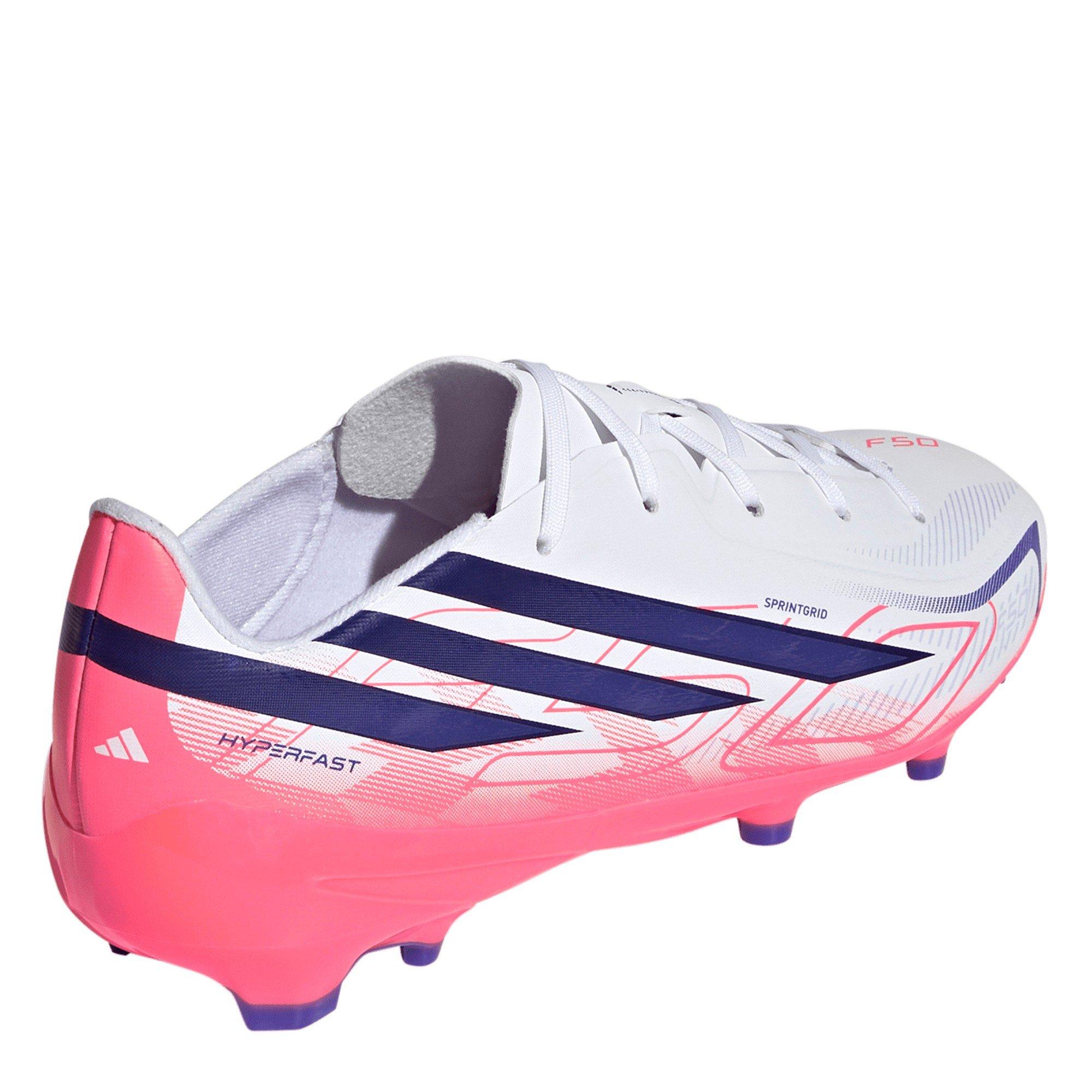 Wit/Koraal - adidas - F50 Hyperfast League Firm Ground Football Boots Juniors - 4