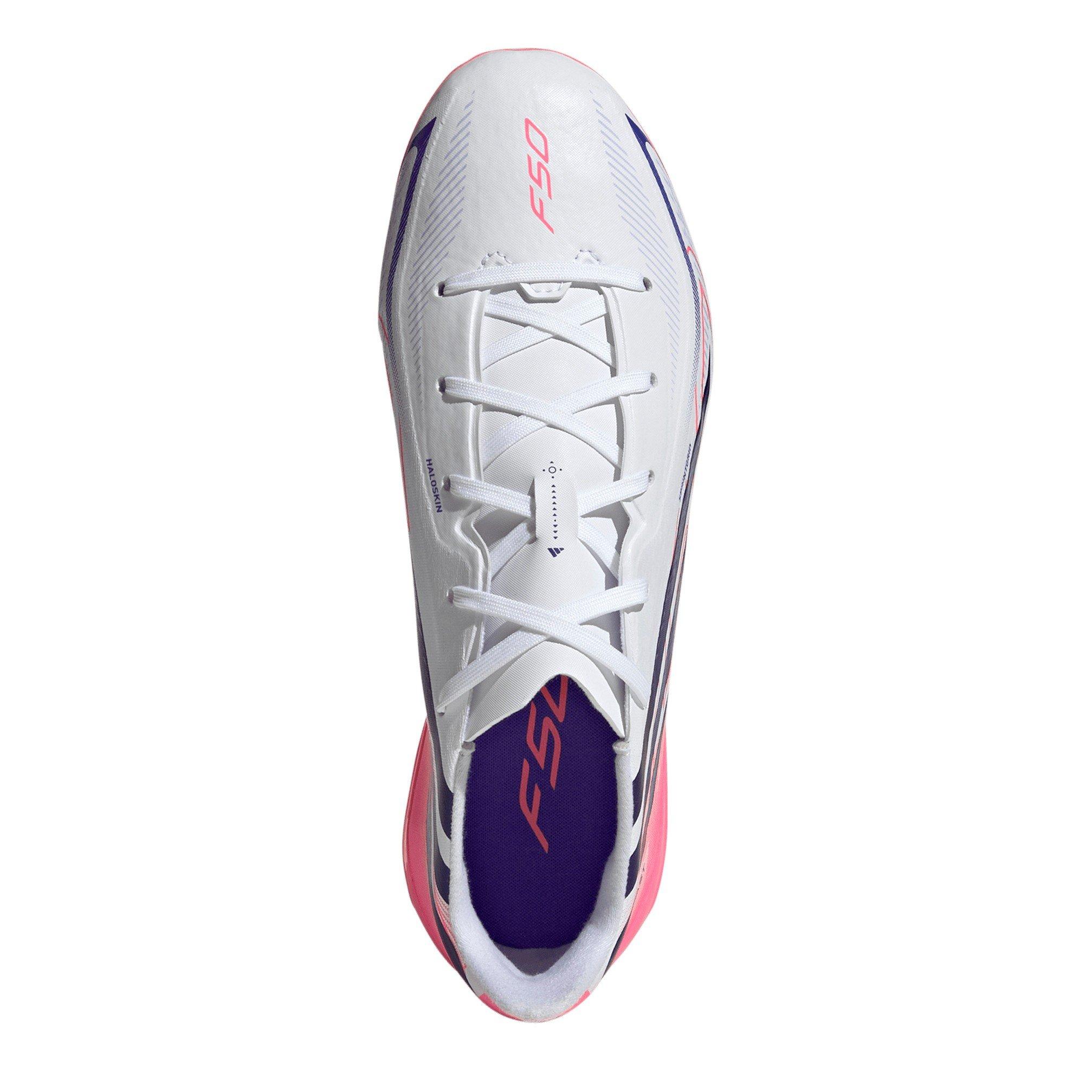 Wit/Koraal - adidas - F50 Hyperfast League Firm Ground Football Boots Juniors - 5