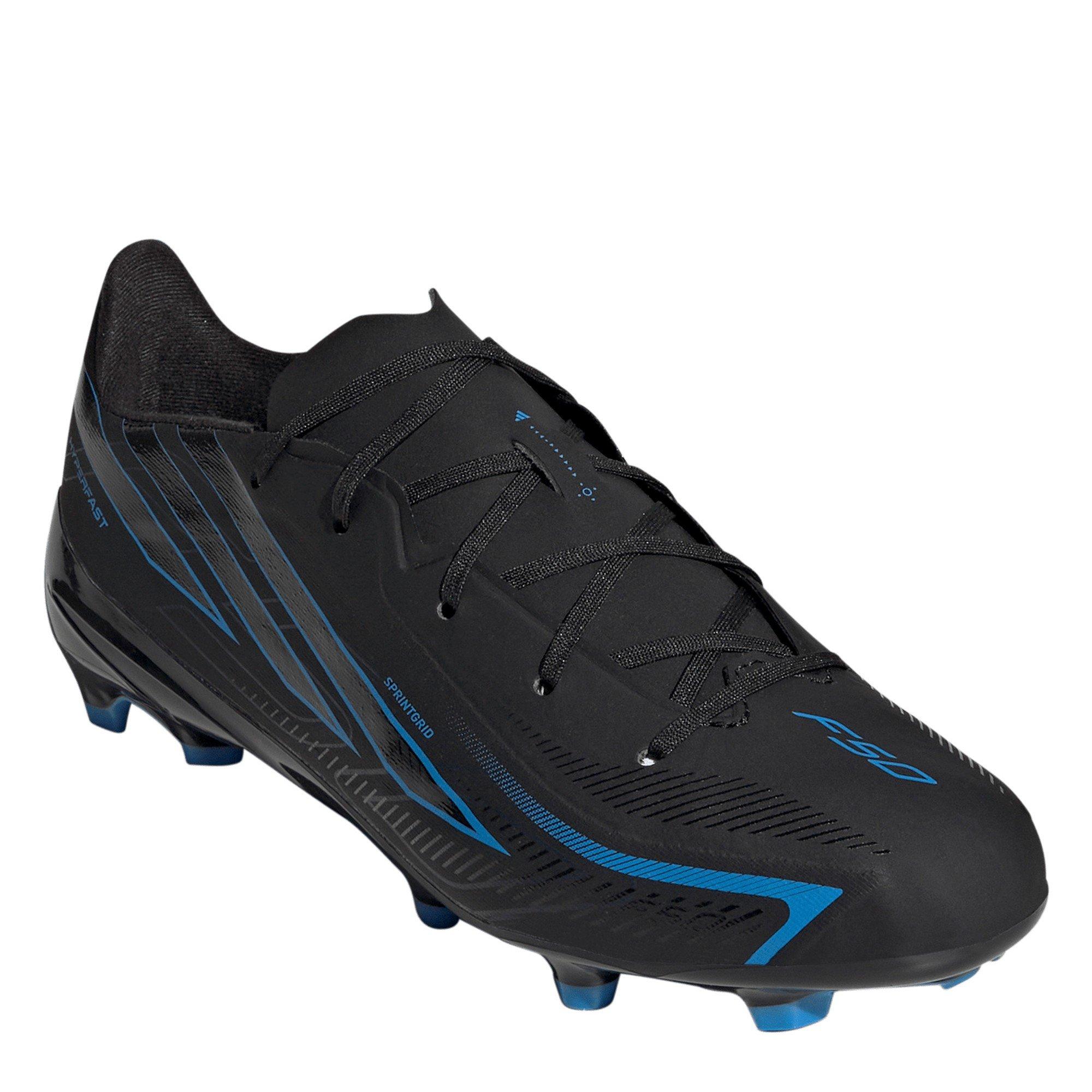 Black/Blue - adidas - F50 Hyperfast League Firm Ground Football Boots Juniors - 3