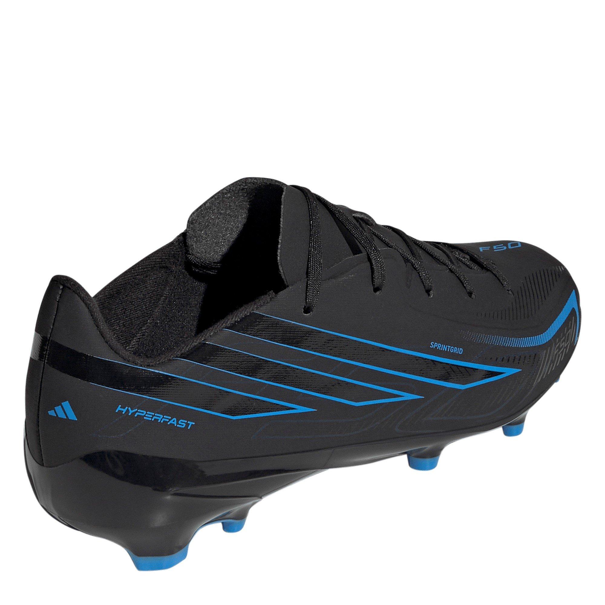 Black/Blue - adidas - F50 Hyperfast League Firm Ground Football Boots Juniors - 4