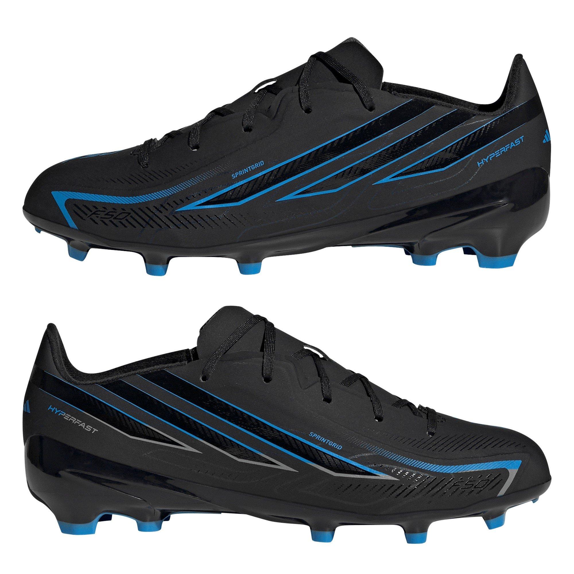 Black/Blue - adidas - F50 Hyperfast League Firm Ground Football Boots Juniors - 9