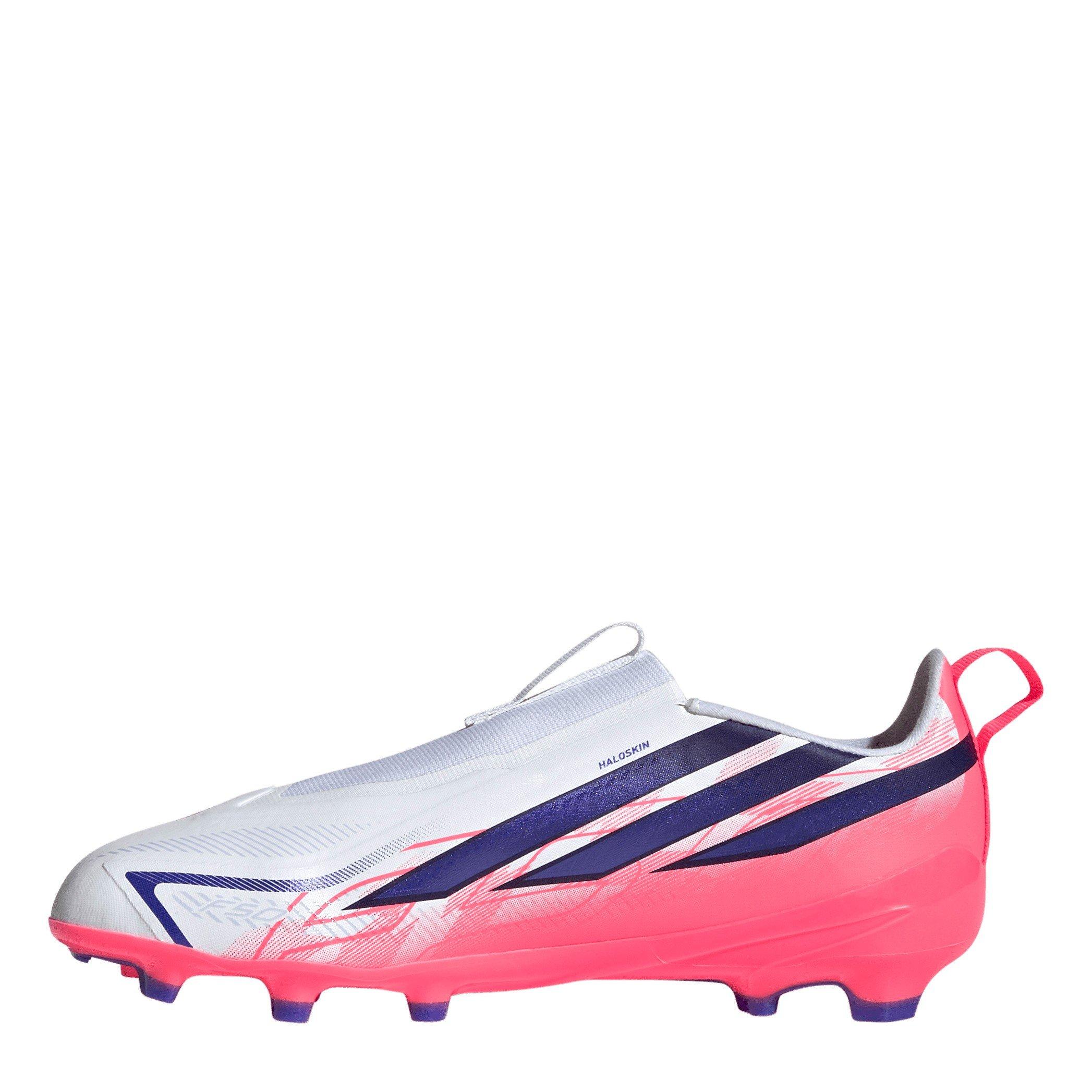 Wit/Koraal - adidas - F50 Hyperfast League Laceless Firm Ground Football Boots Juniors - 2