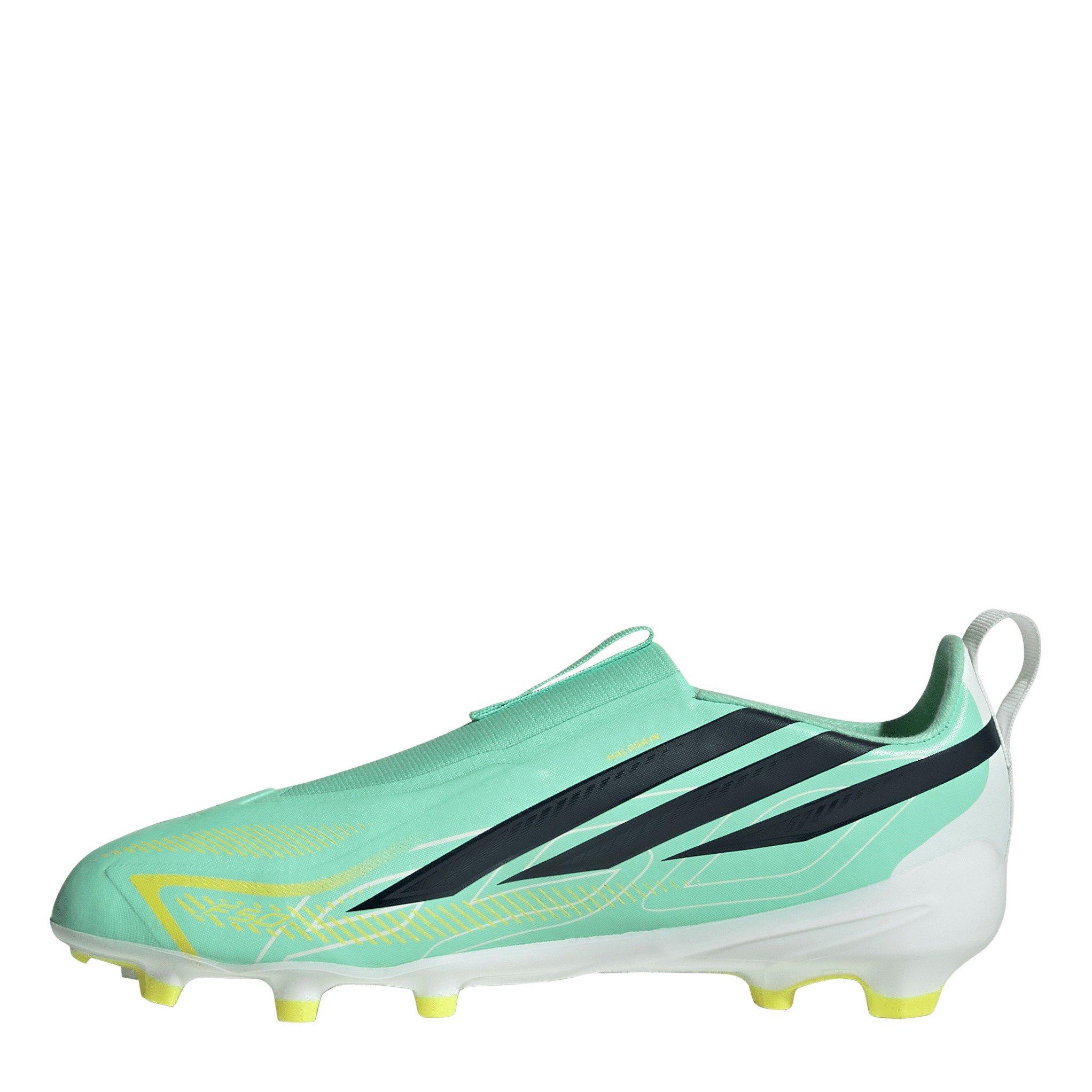 Mint/Black - adidas - Kids' F50 Hyperfast League Laceless Firm-Ground Football Boots - 2