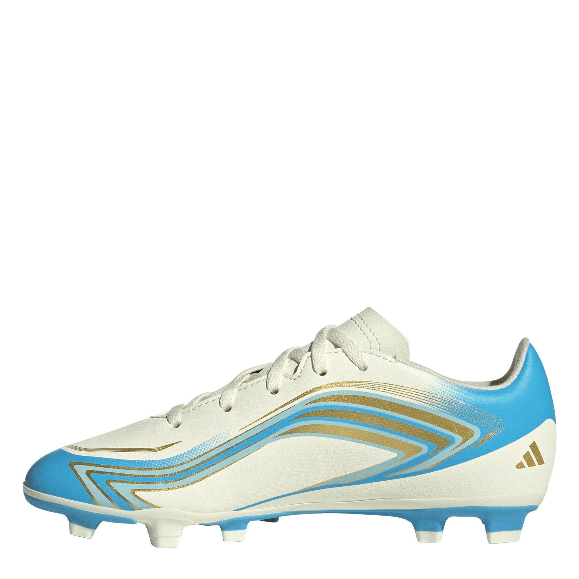 Crema/Azul/Oro - adidas - Adidas F50 Junior Club Firm Ground Football Boots - 2