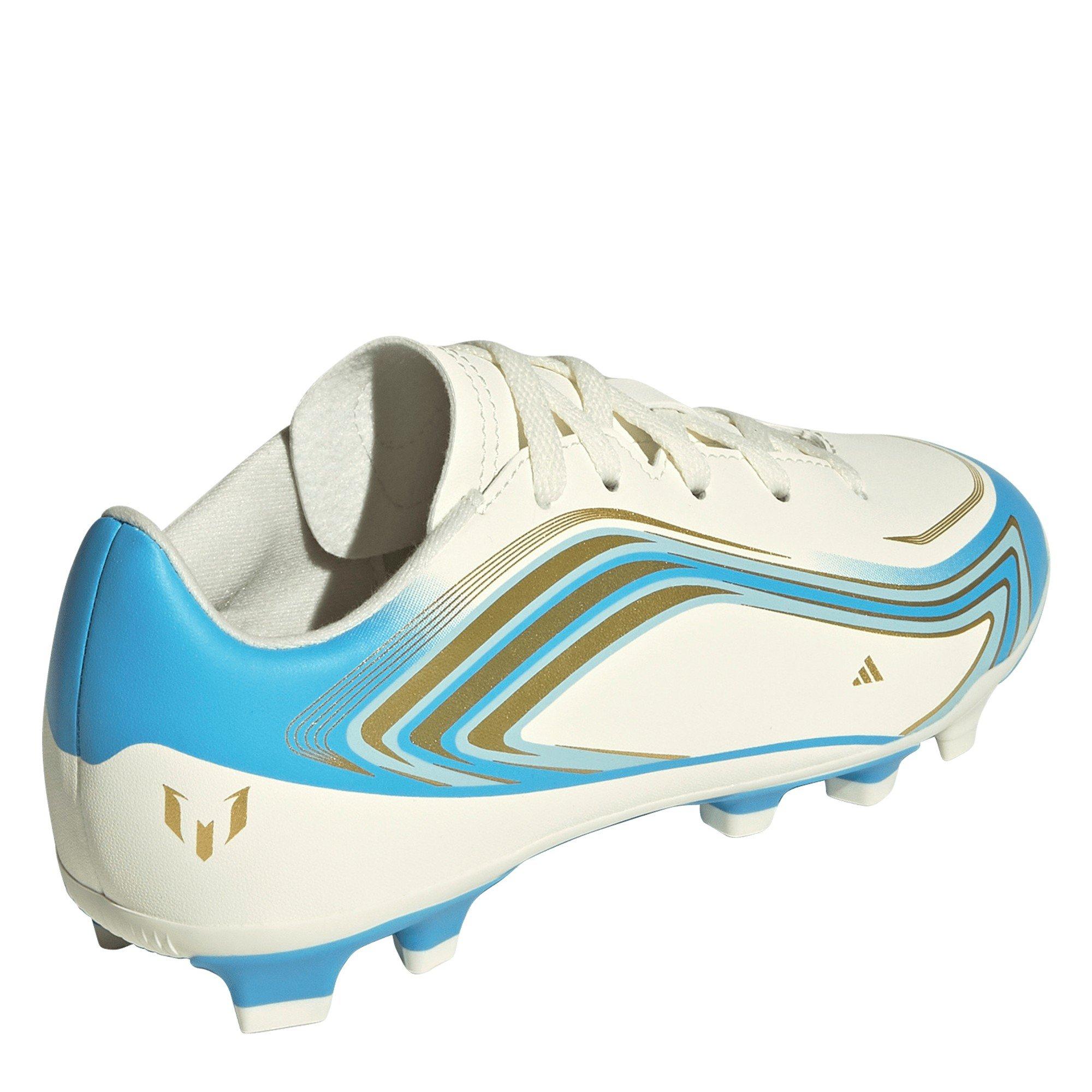 Crema/Azul/Oro - adidas - Adidas F50 Junior Club Firm Ground Football Boots - 4