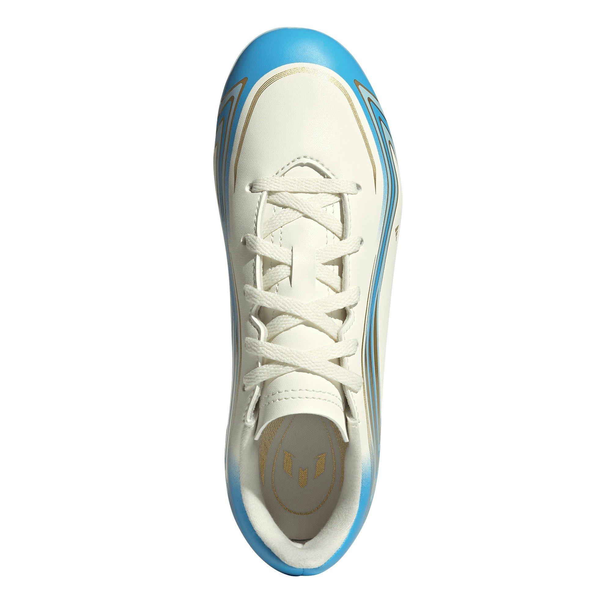 Crema/Azul/Oro - adidas - Adidas F50 Junior Club Firm Ground Football Boots - 5