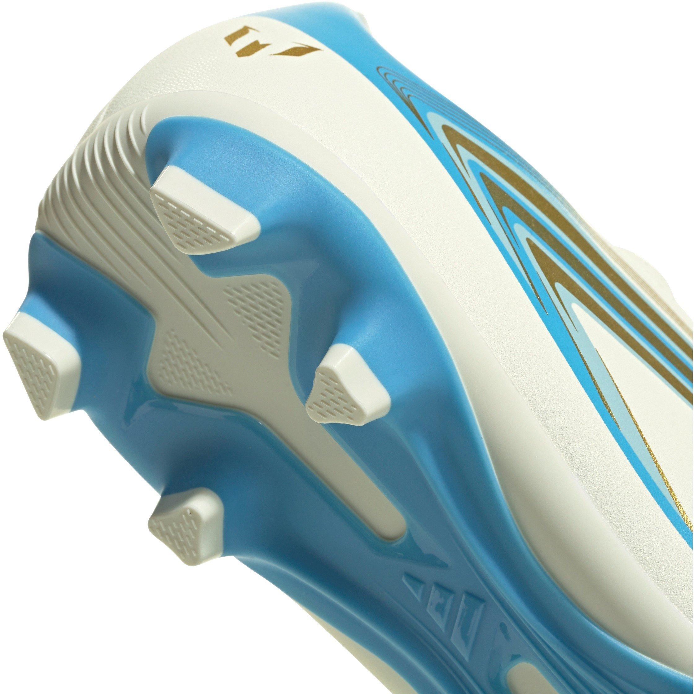 Crema/Azul/Oro - adidas - Adidas F50 Junior Club Firm Ground Football Boots - 7