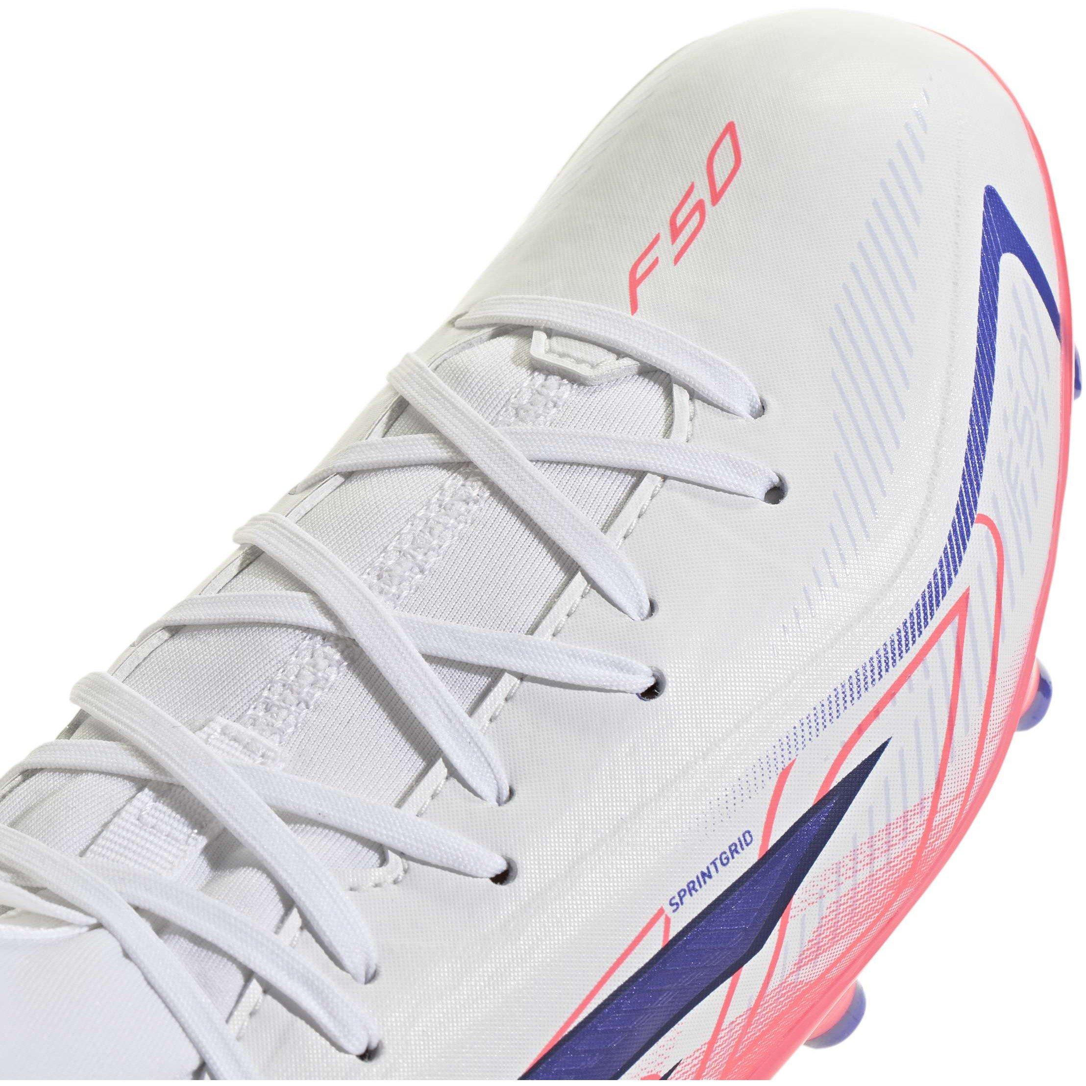 Wit/Koraal - adidas - F50 Hyperfast League Mid Firm Ground Football Boots Juniors - 7