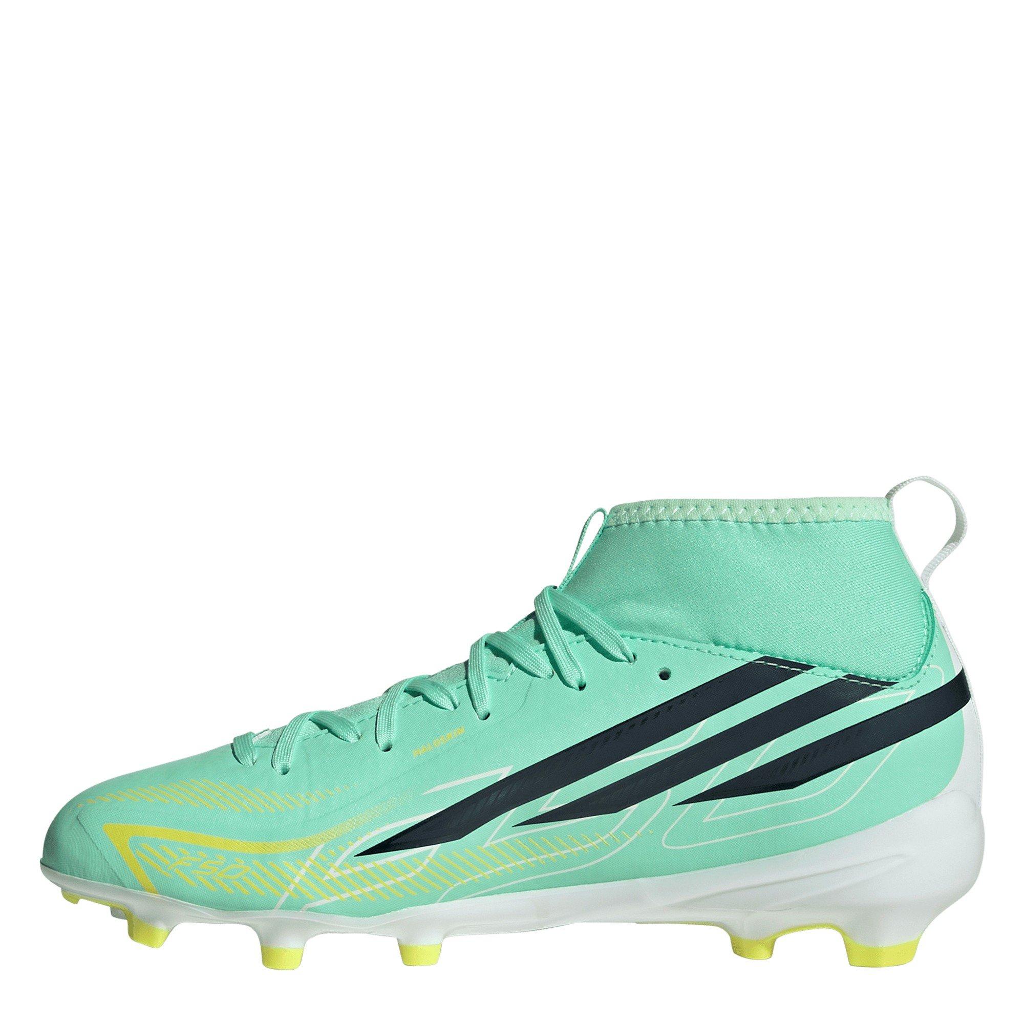 Mint/Black - adidas - Kids' F50 Hyperfast League Mid Firm-Ground Football Boots - 2