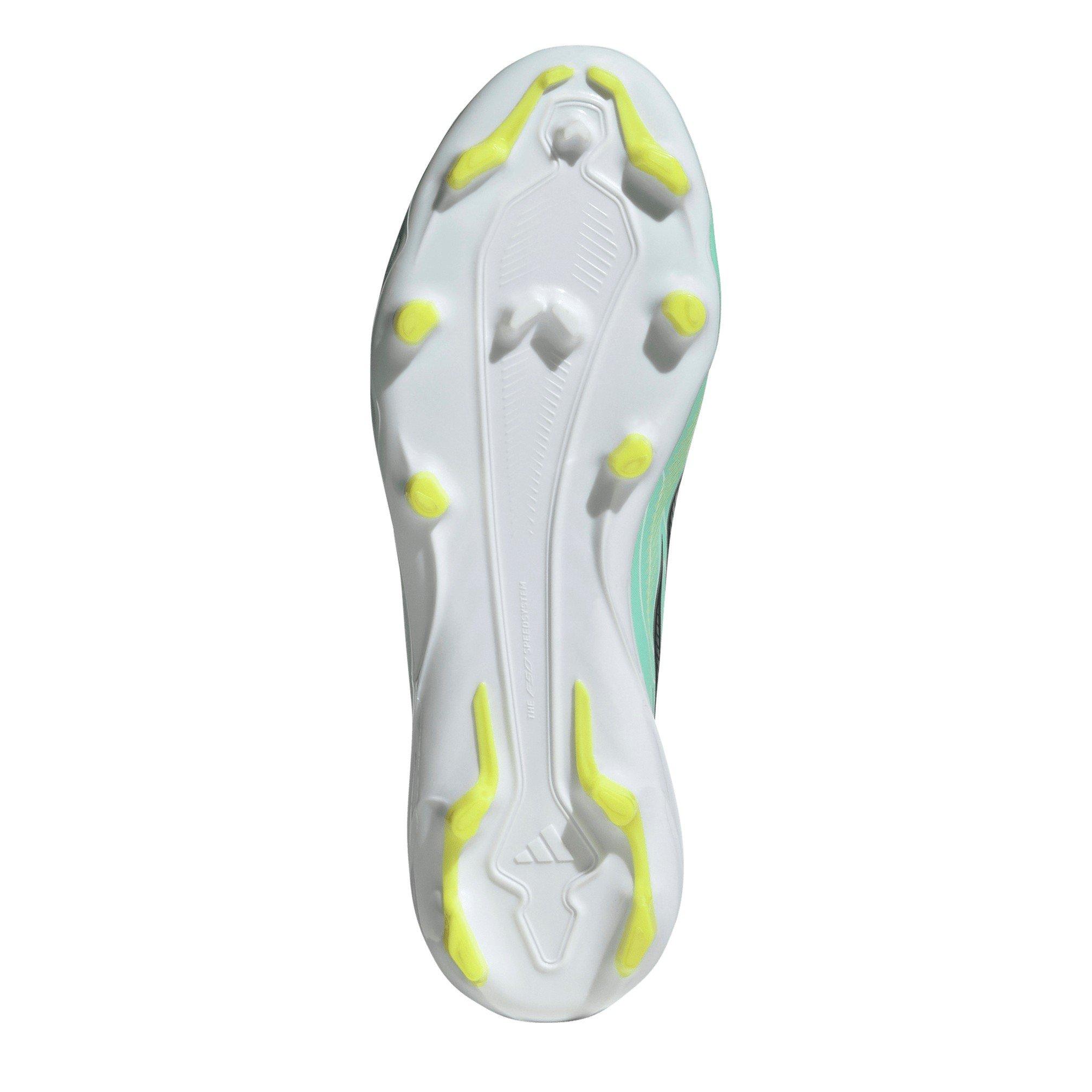 Mint/Black - adidas - Kids' F50 Hyperfast League Mid Firm-Ground Football Boots - 6