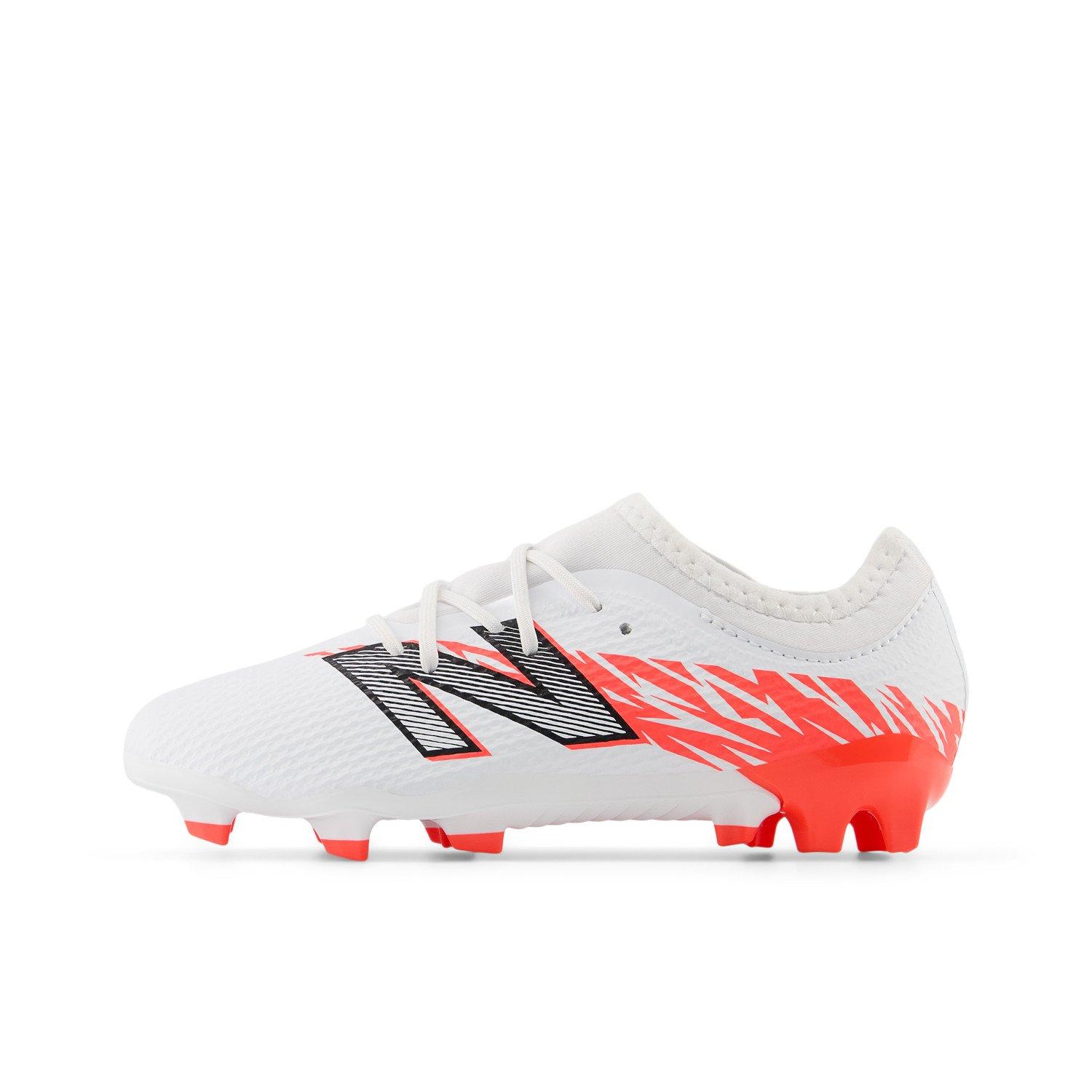 Bianco/ Arancione - New Balance - Furon V8 Juniors Firm Ground Football Boots - 6