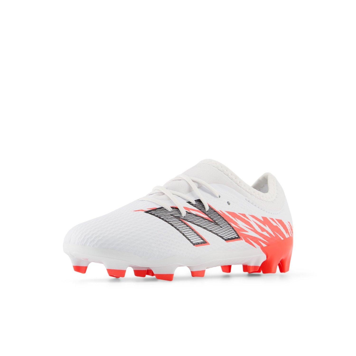 Bianco/ Arancione - New Balance - Furon V8 Juniors Firm Ground Football Boots - 8