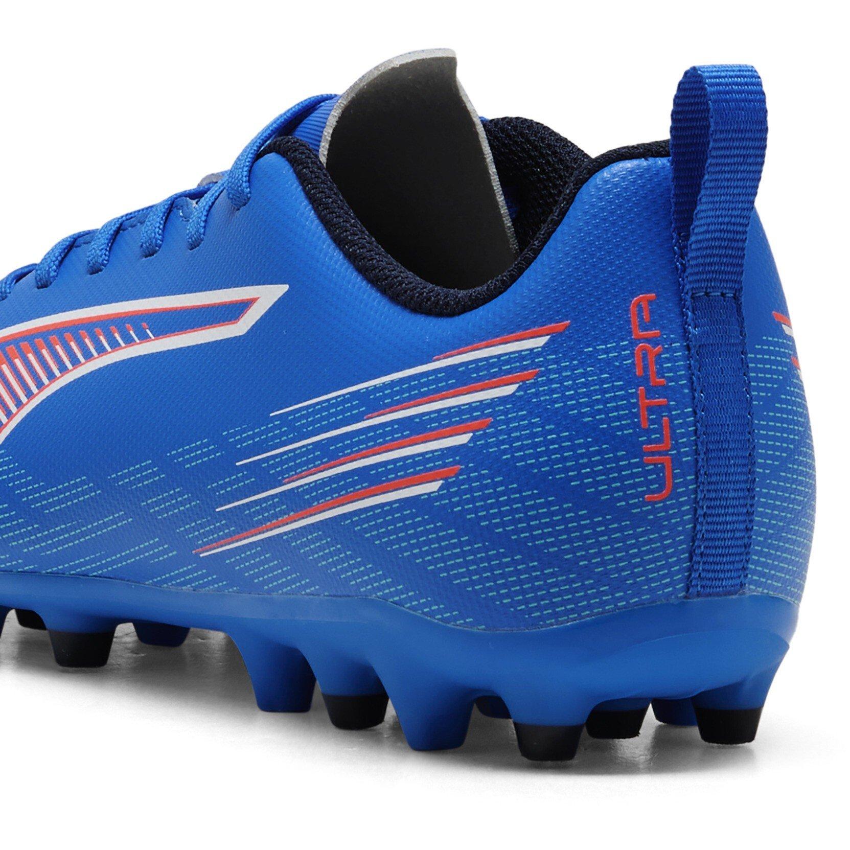 ltrBl-Wht-GlwRd - Puma - Unisex Kids' Ultra 6 Play Mg Firm Ground Football Boots - 5