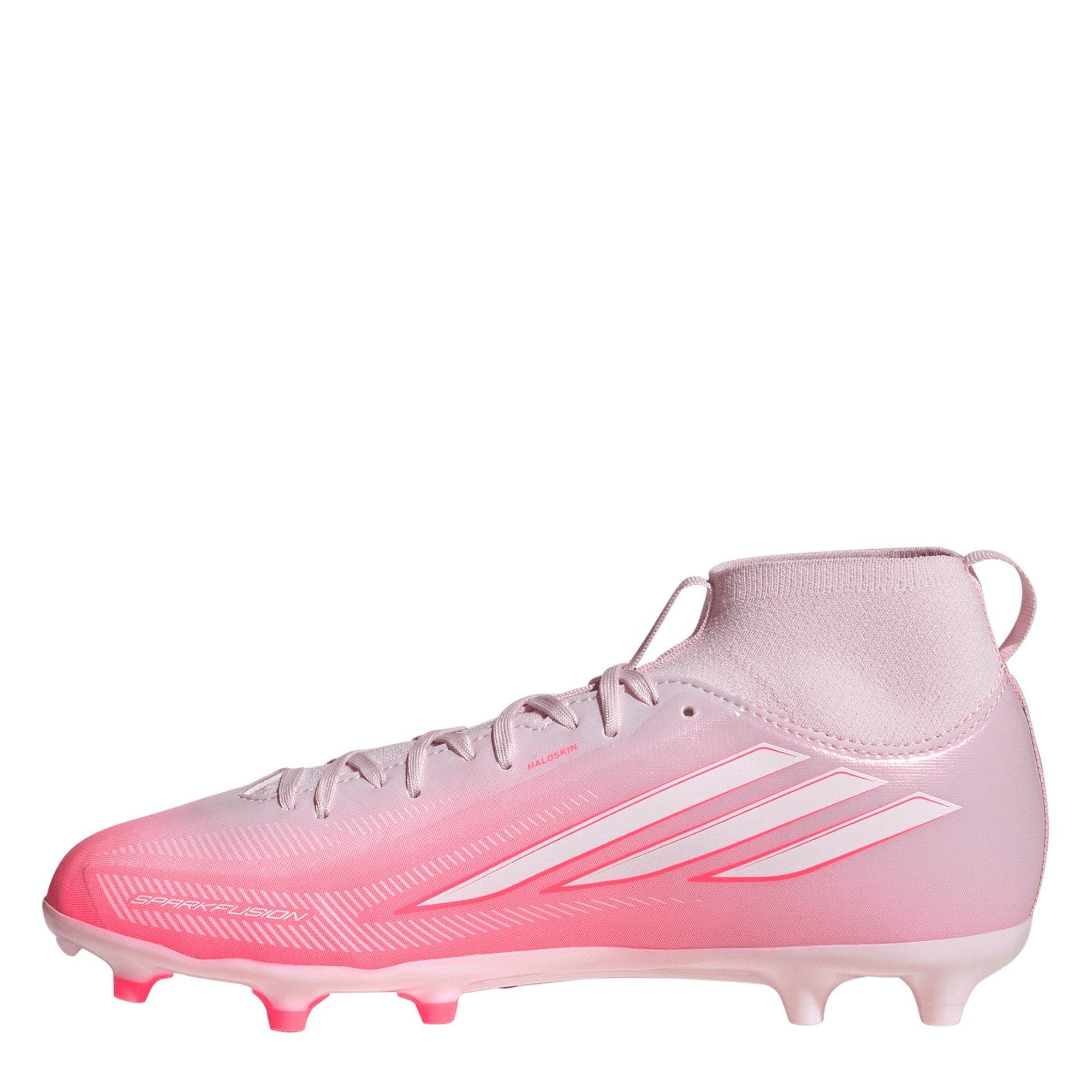 Wit/Koraal - adidas - F50 SPARKFUSION League Mid Cut Firm Ground Football Boots Juniors - 2