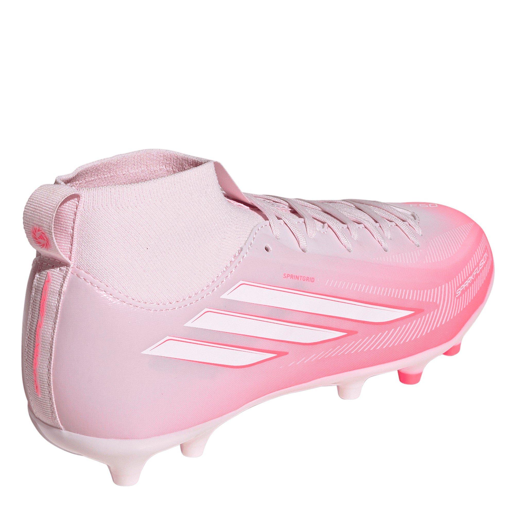 Wit/Koraal - adidas - F50 SPARKFUSION League Mid Cut Firm Ground Football Boots Juniors - 4
