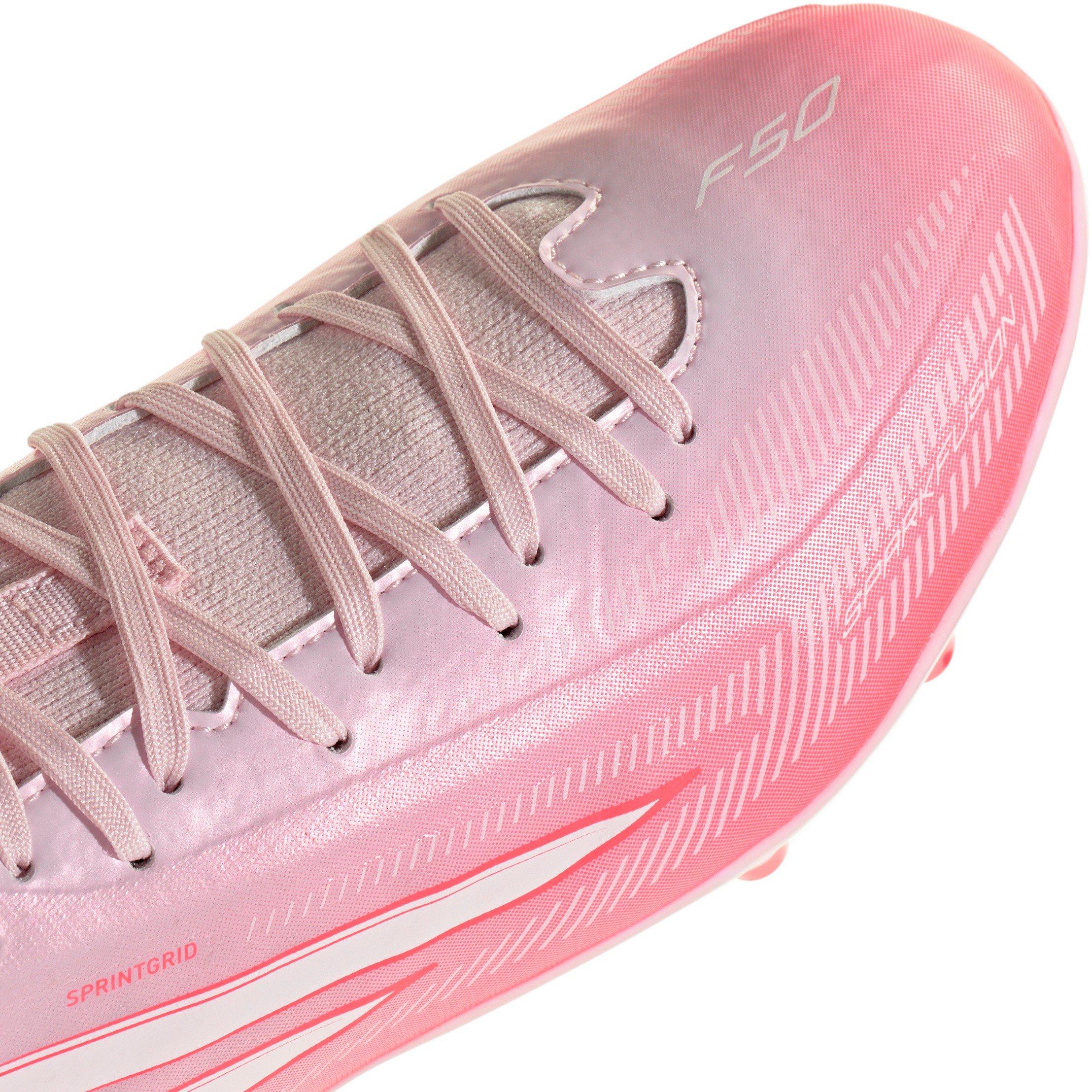 Wit/Koraal - adidas - F50 SPARKFUSION League Mid Cut Firm Ground Football Boots Juniors - 8