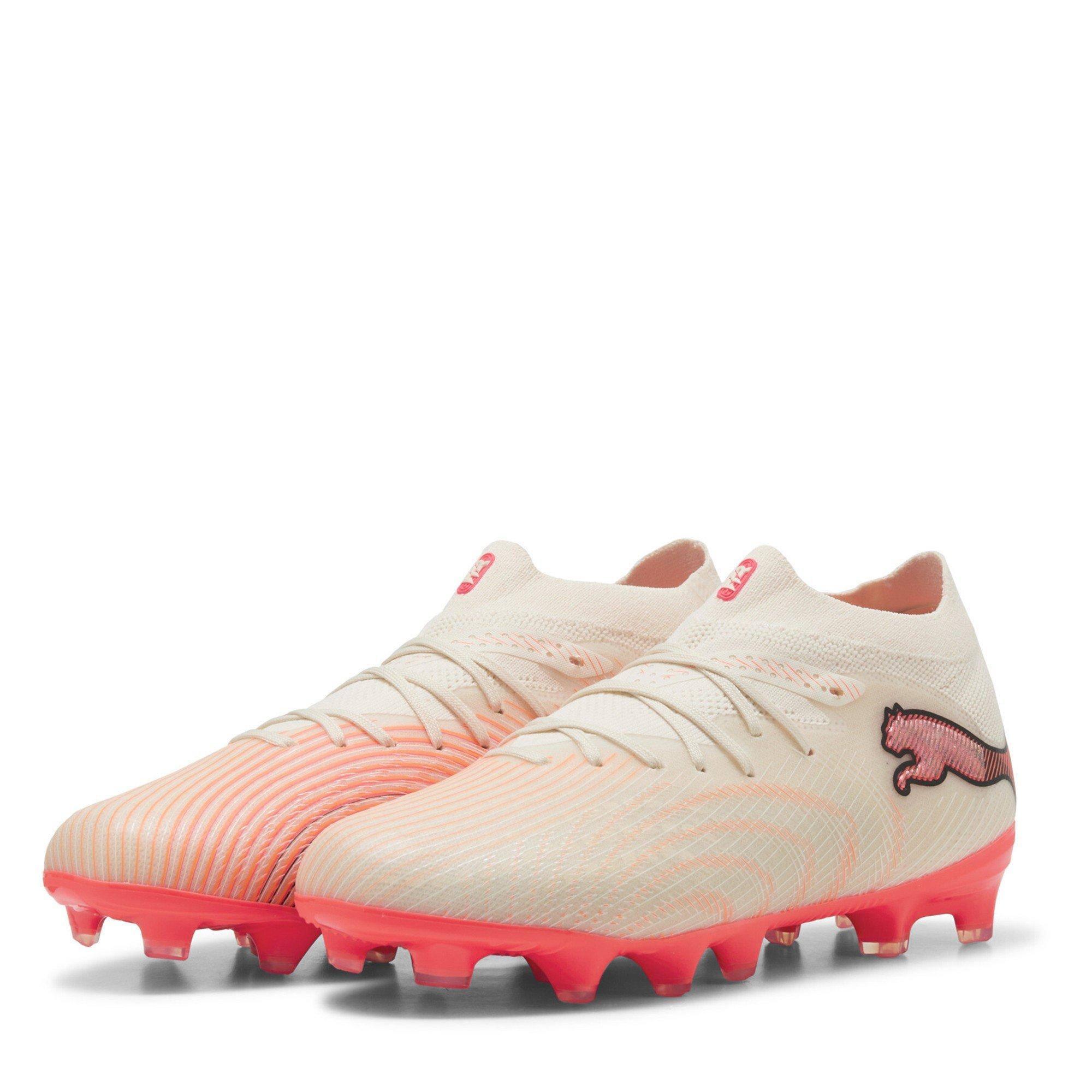 Puma Boys Kids Future 9 Pro Firm Ground Football Boots - Almond/Red - 4 (37)