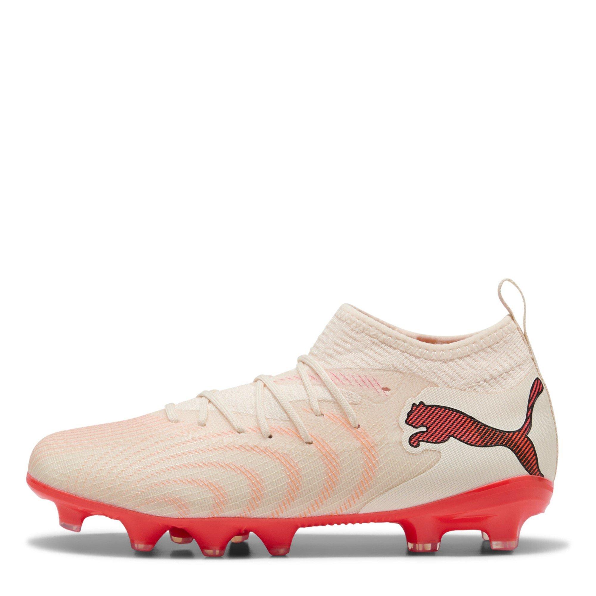 Almond/Red - Puma - Kids PUMA Future 9 Match Firm Ground Football Boots - 2
