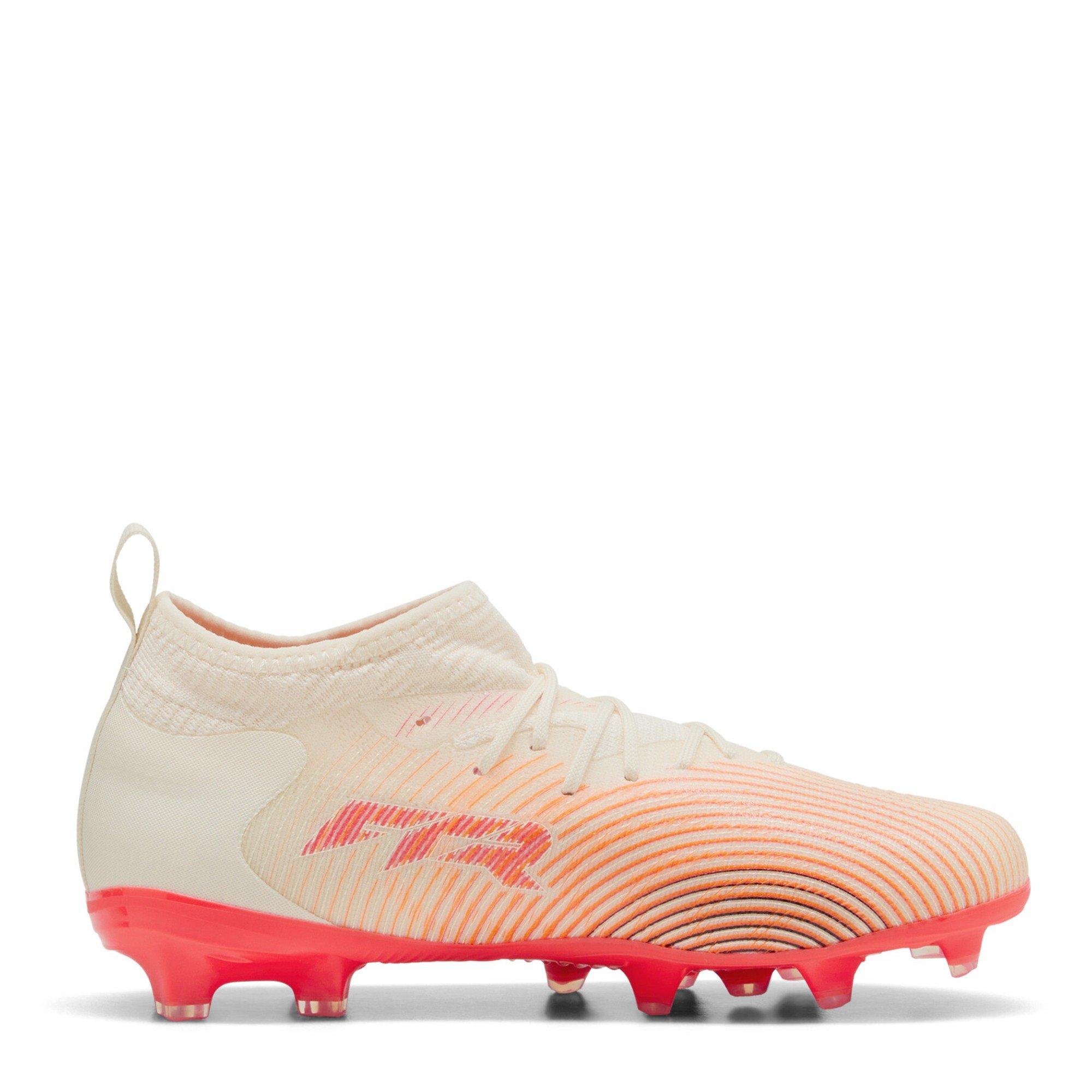 Almond/Red - Puma - Kids PUMA Future 9 Match Firm Ground Football Boots - 4