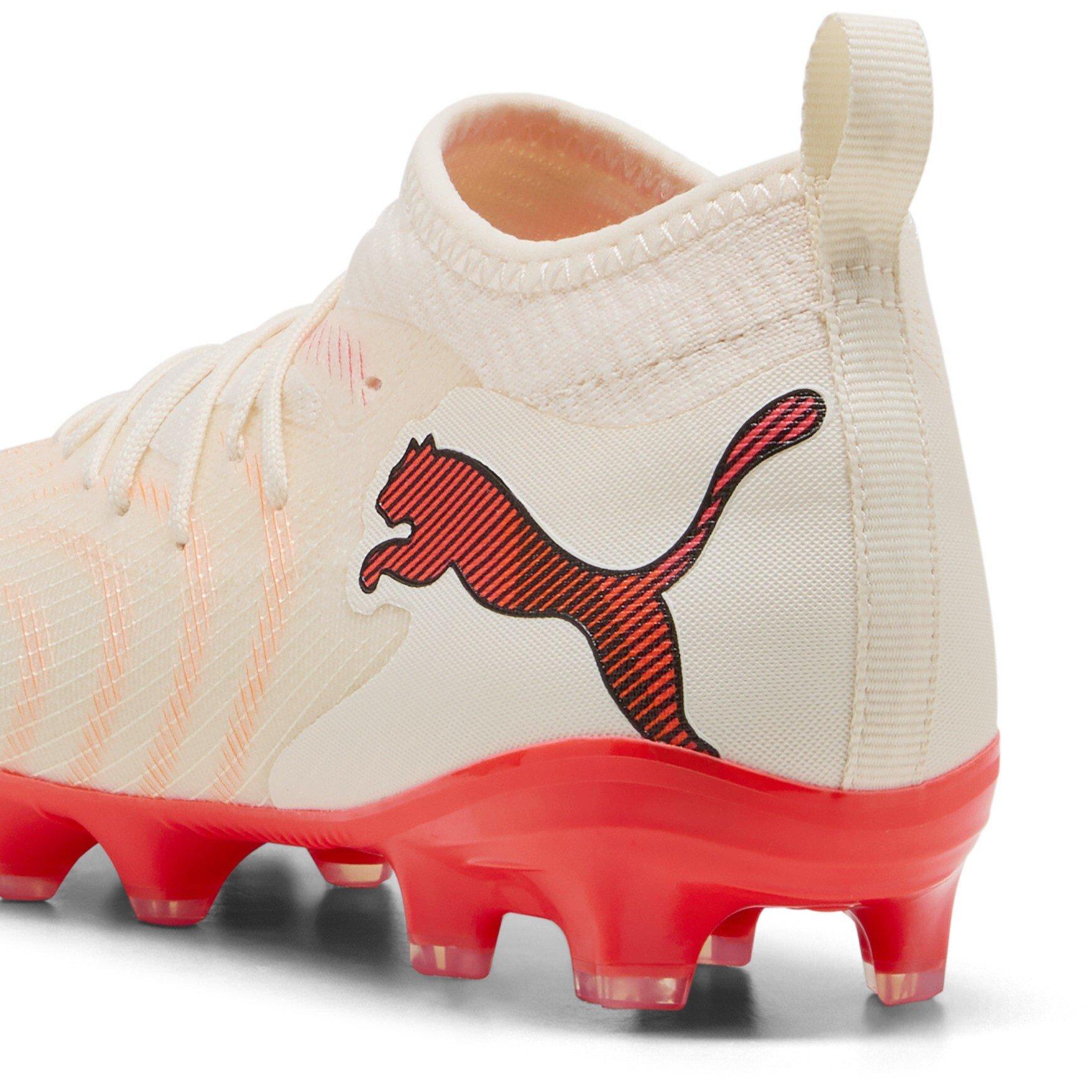 Almond/Red - Puma - Kids PUMA Future 9 Match Firm Ground Football Boots - 5
