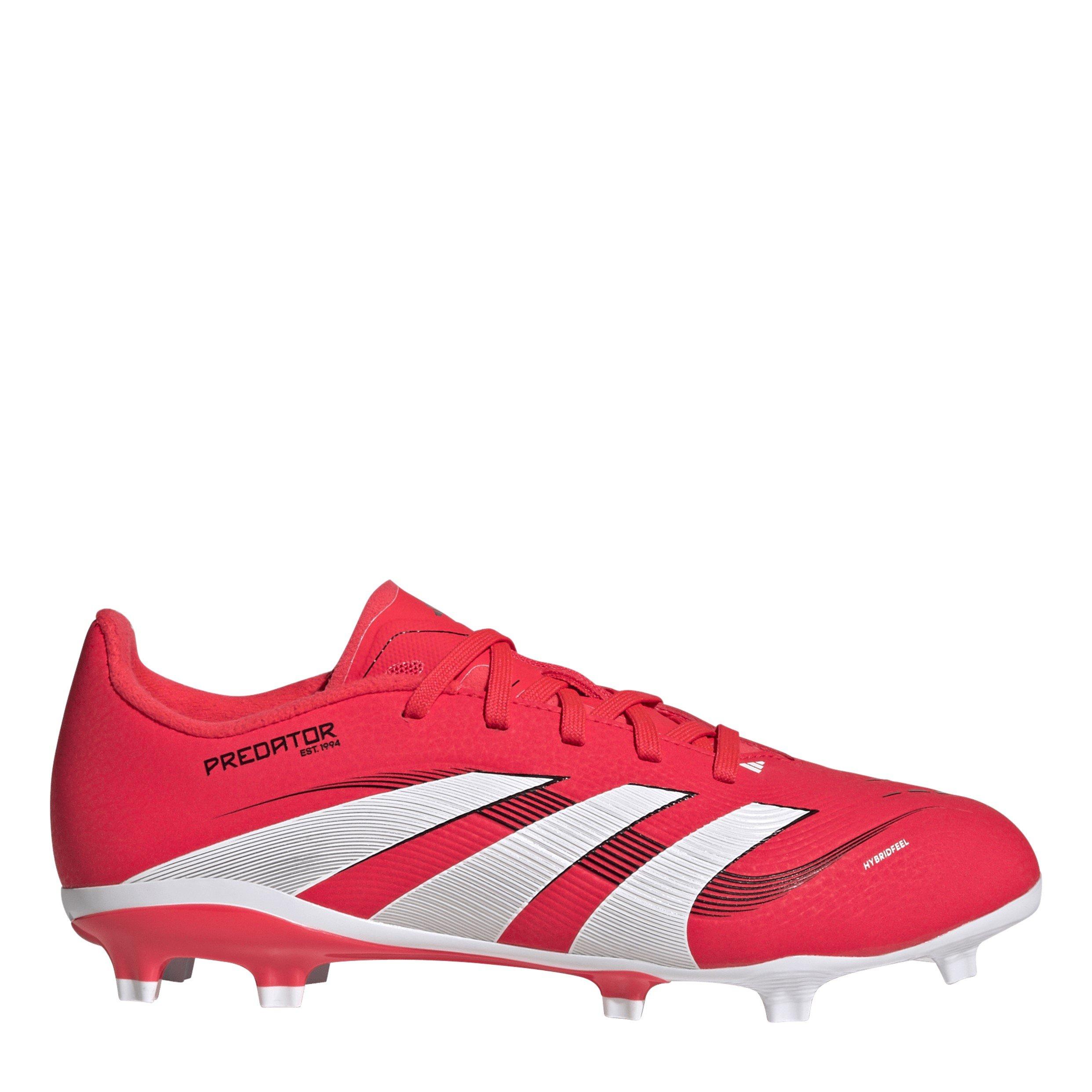 Adidas  Kids ' Predator League Firm Ground Football Boots - Lucid Red/ Whit - 4.5 (37.3)