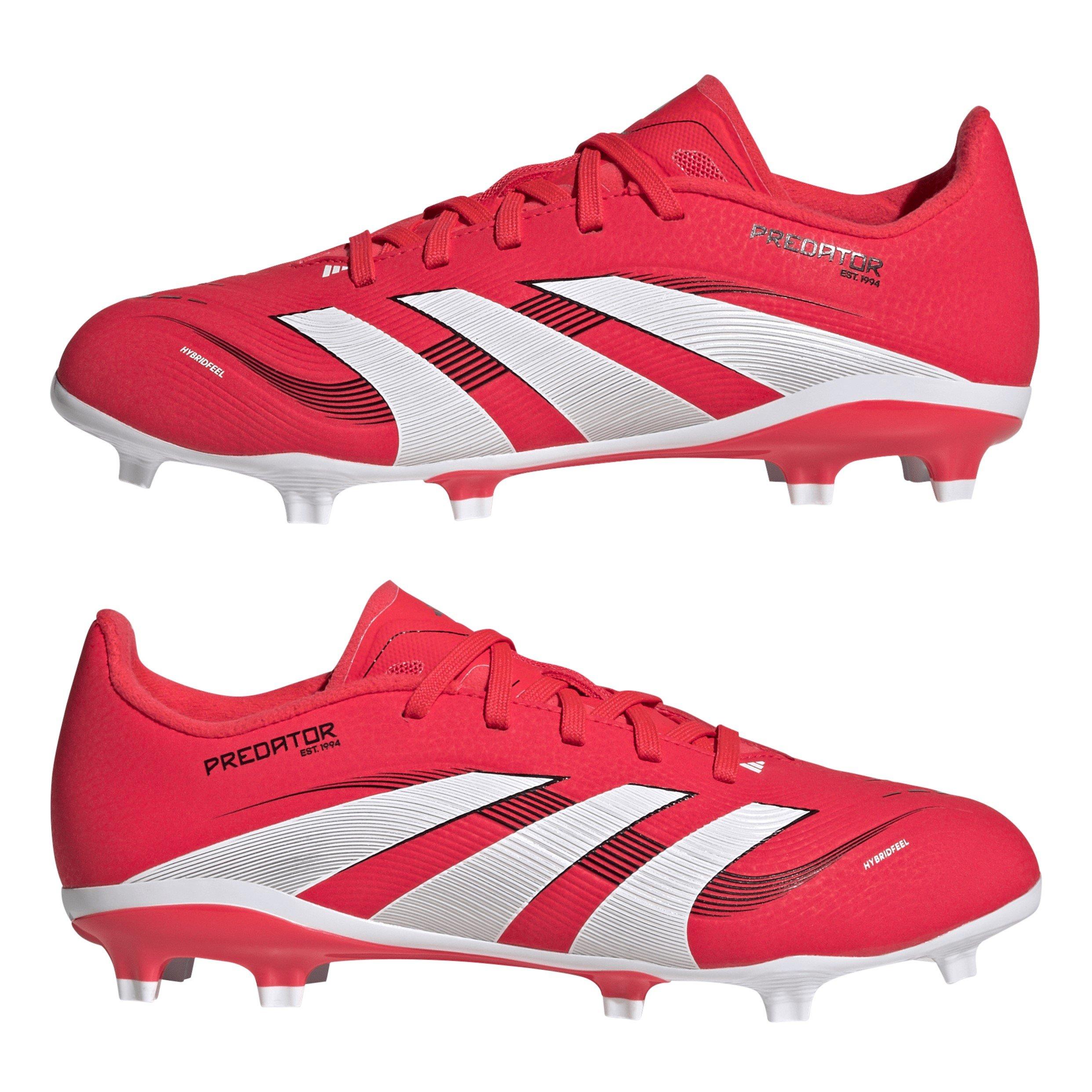 Lucid Red/ Whit - adidas - Kids' Predator League Firm Ground Football Boots - 9
